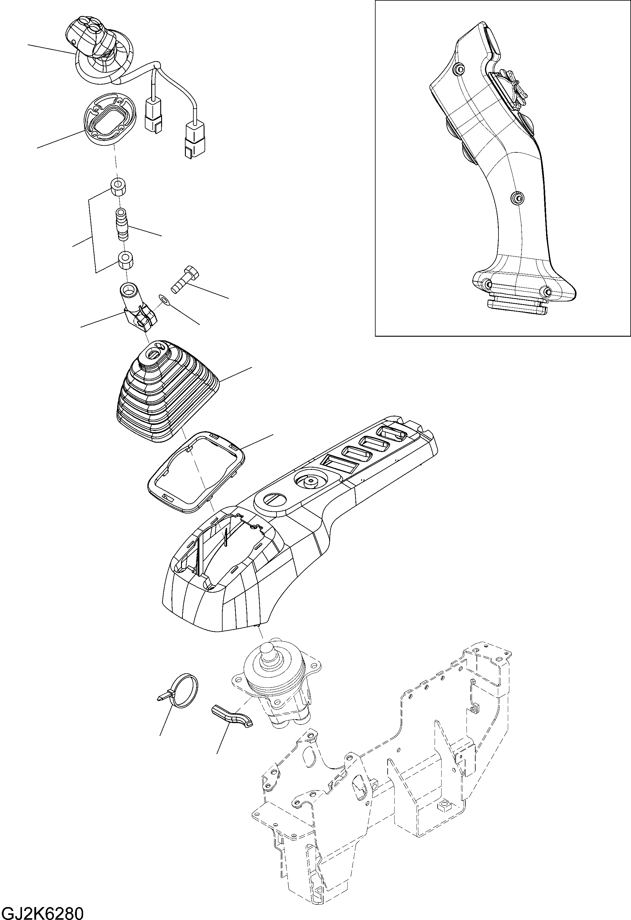 LEVER ASSEMBLY, R.H. 20J-43-11130 KOMATSU