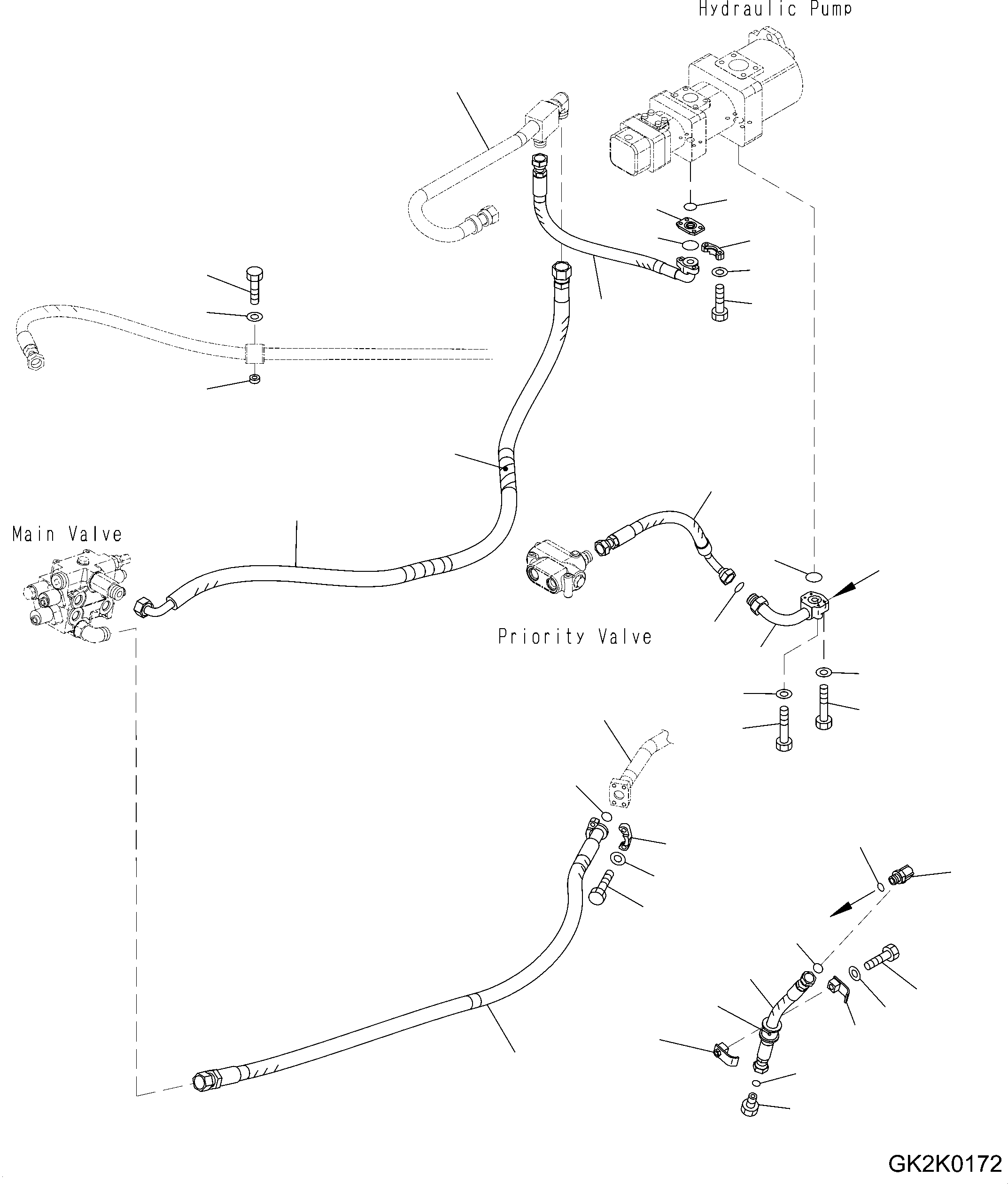 Tube(Steering Control Valve,Orbitrol Valve Piping,With Emergency Steering, Automatic Control Type) (418-62-32322) KOMATSU