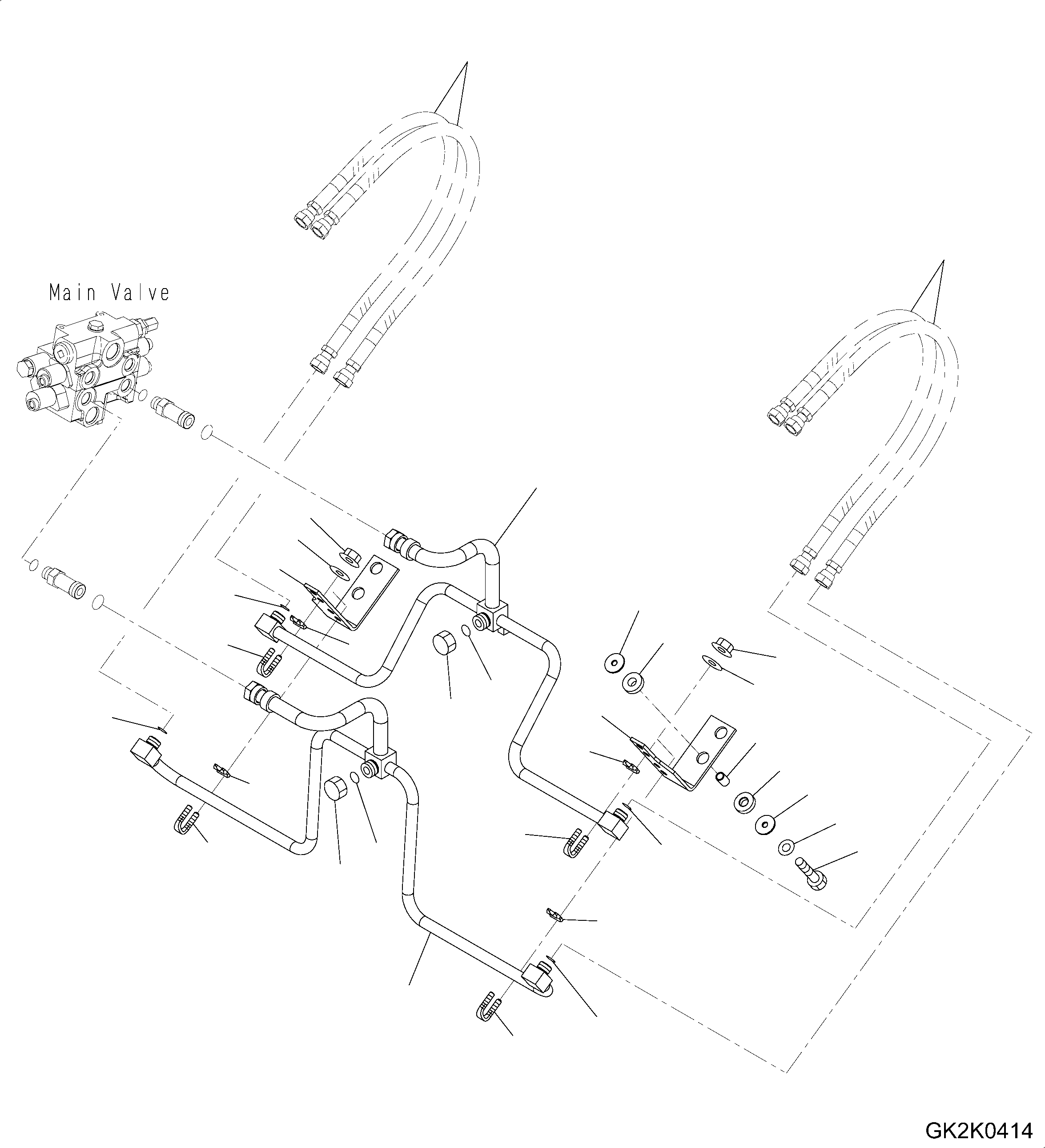 Hose(Hydraulic Piping,Lift Cylinder Piping,With 3-Spool Control Valve) (417-T90-4513) KOMATSU