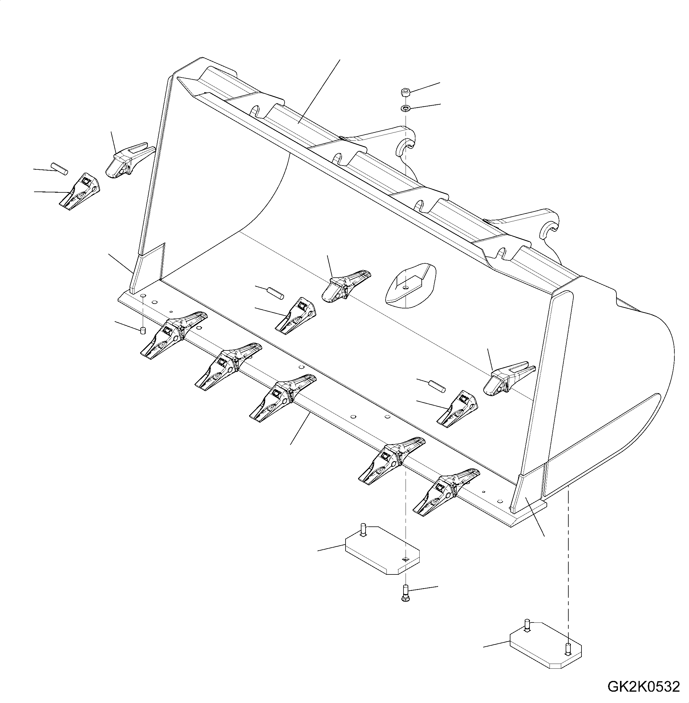 BUCKET ASSEMBLY 419-73-H2860 KOMATSU