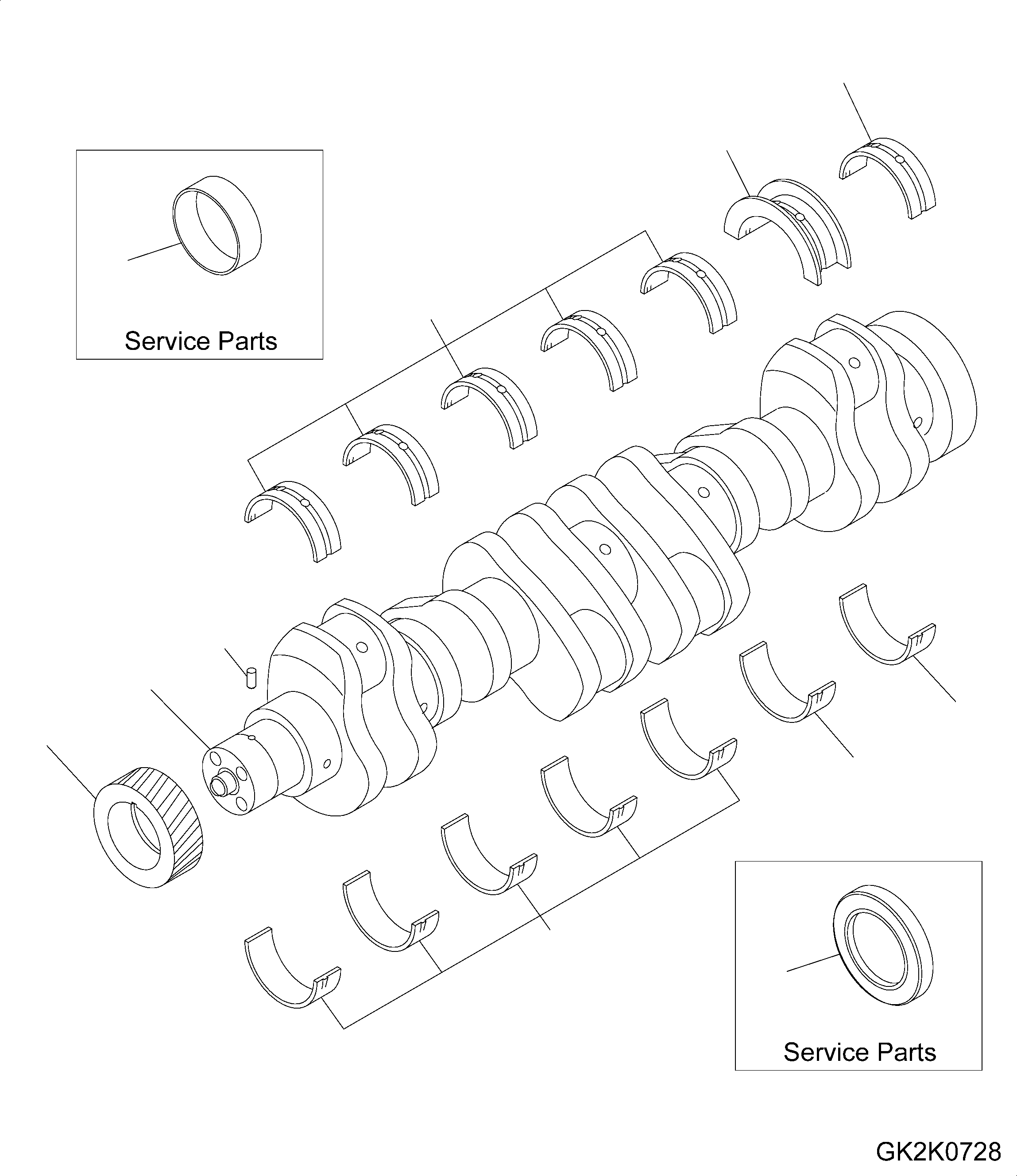 CRANKSHAFT BEAR 6735-29-8210 KOMATSU