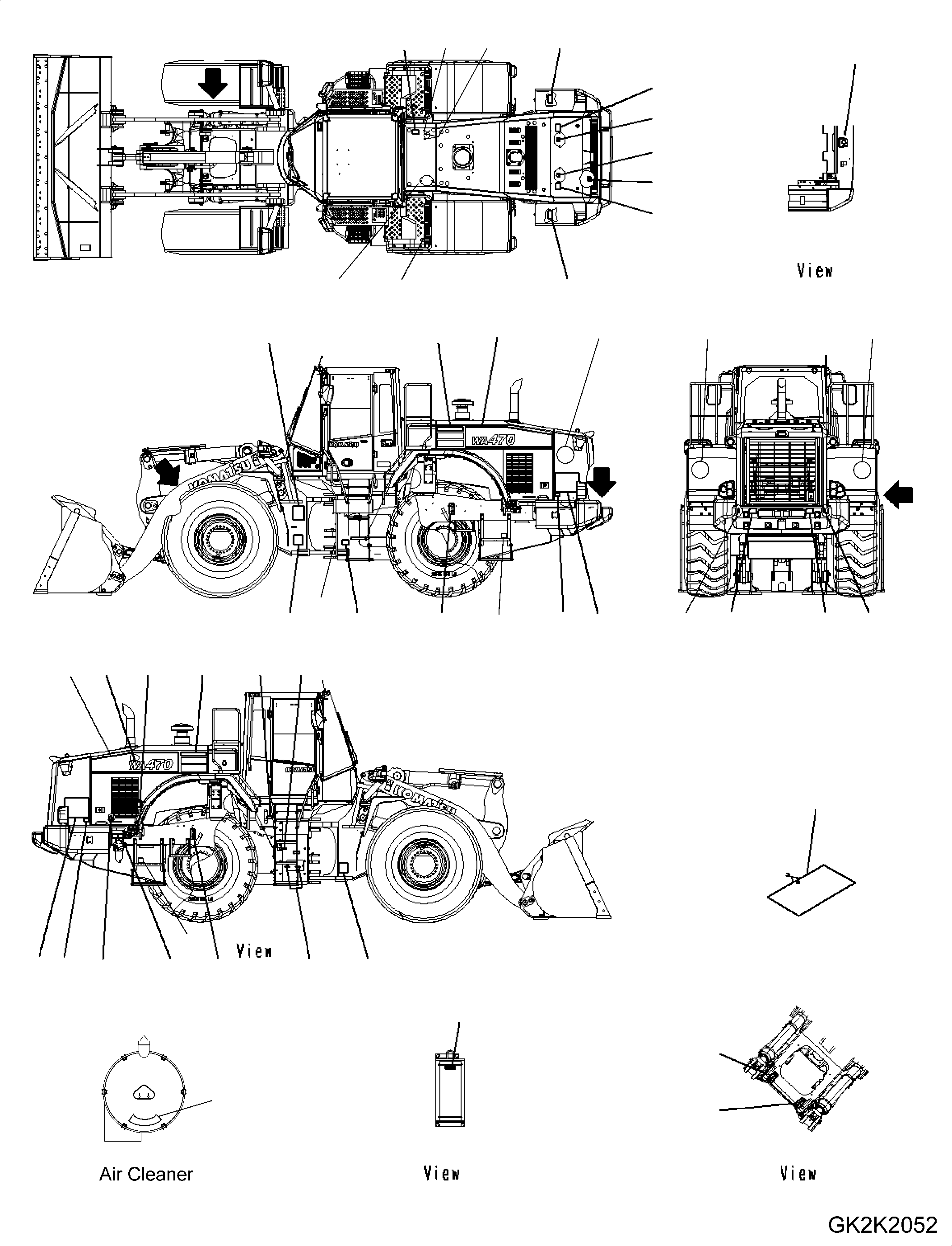 Decal, Caution, Footing 09805-C0641 KOMATSU