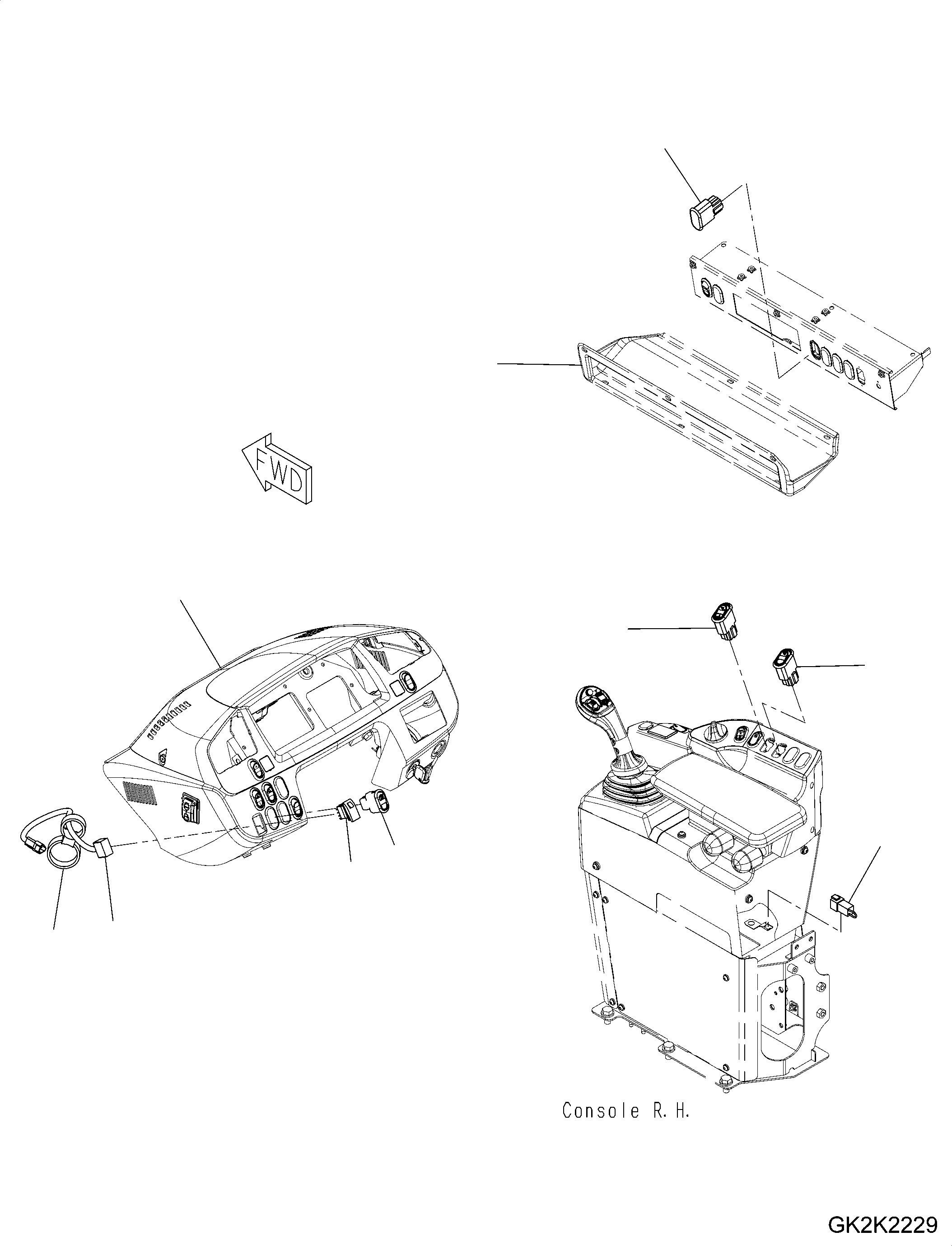 Switch, Attachment Selector, Bucket and Fork 419-43-55280 KOMATSU