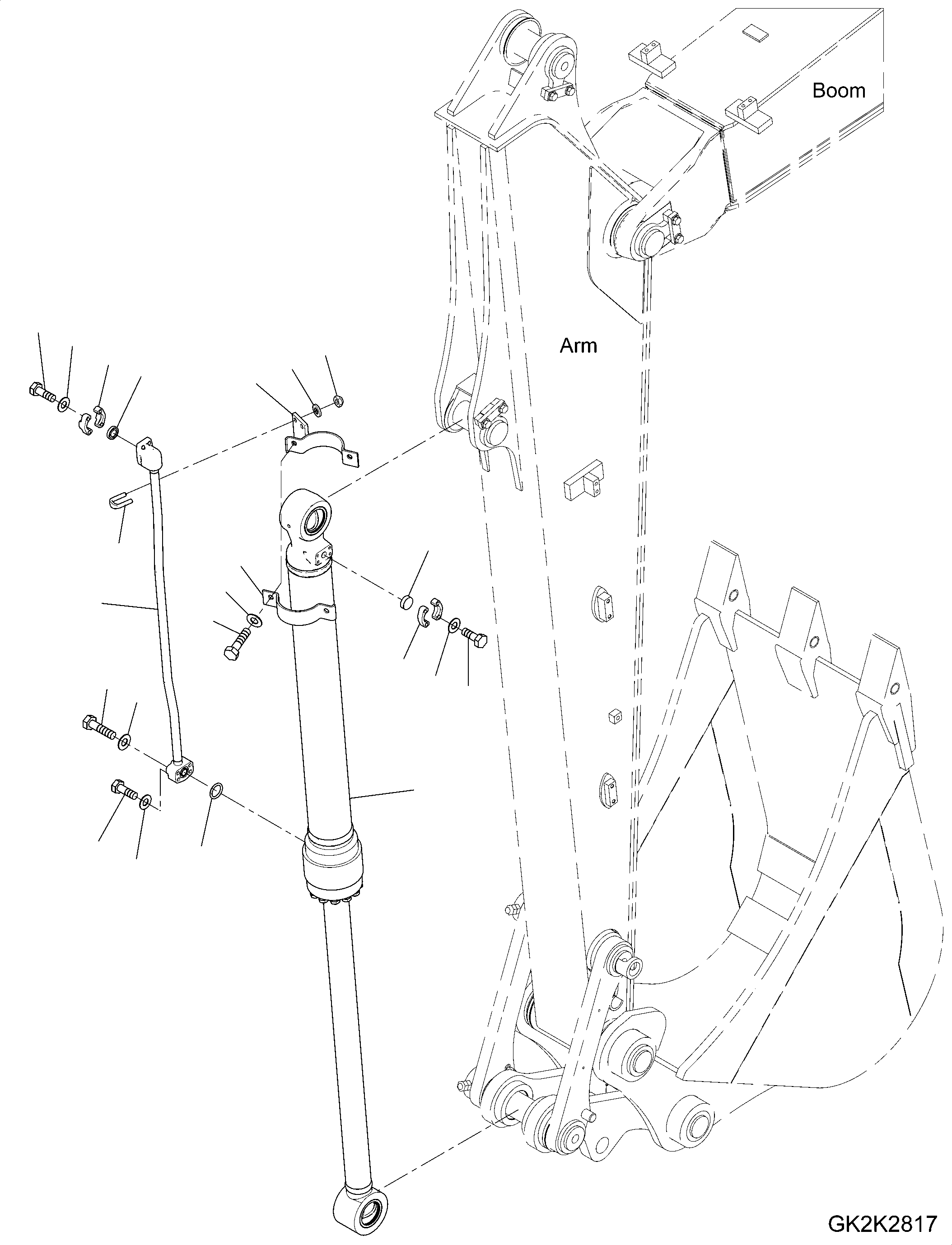 Bucket Cylinder Assembly (707-G1-03490) KOMATSU