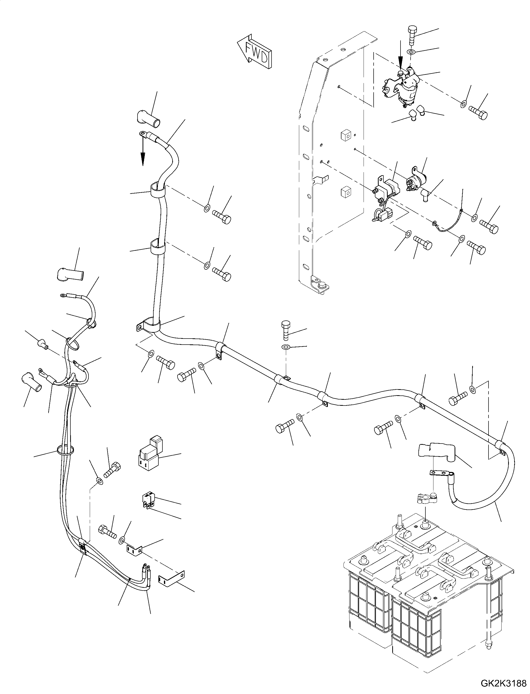 Cable, Heater Fuse 20J-06-62121 KOMATSU
