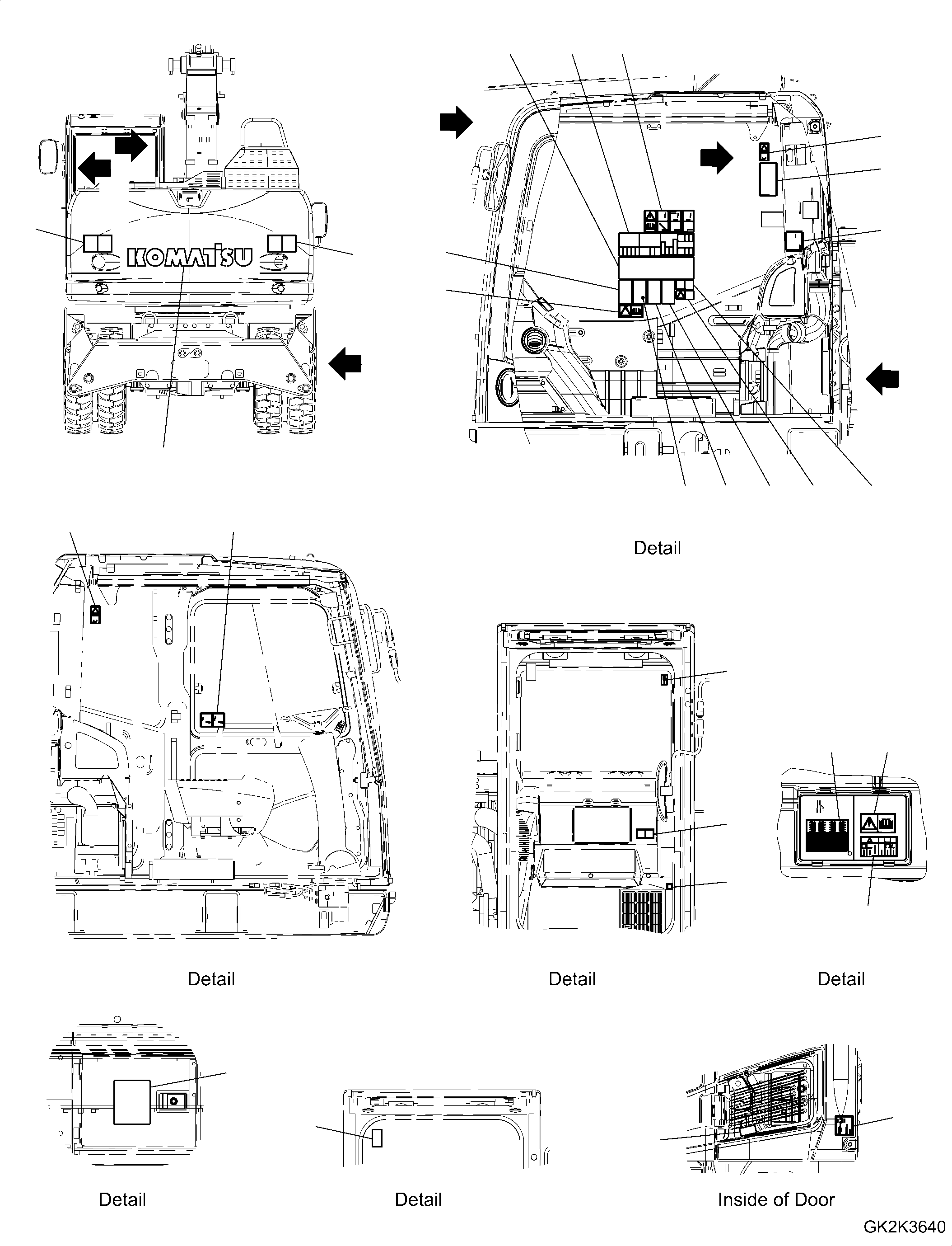 Табличка «Перед началом работы и движения» 09802-A0640 KOMATSU