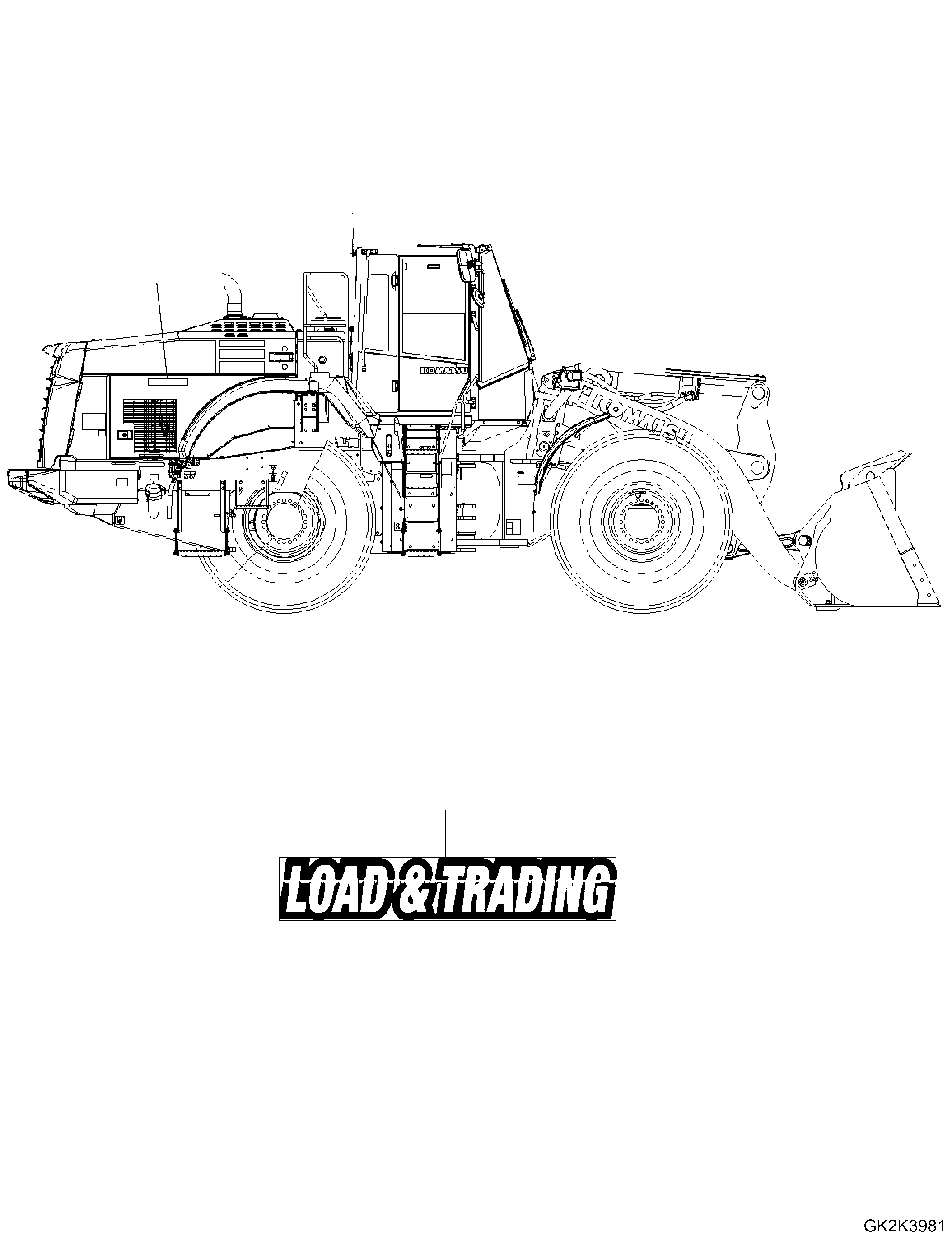 Decal, Load and Trading 421-93-H6120 KOMATSU