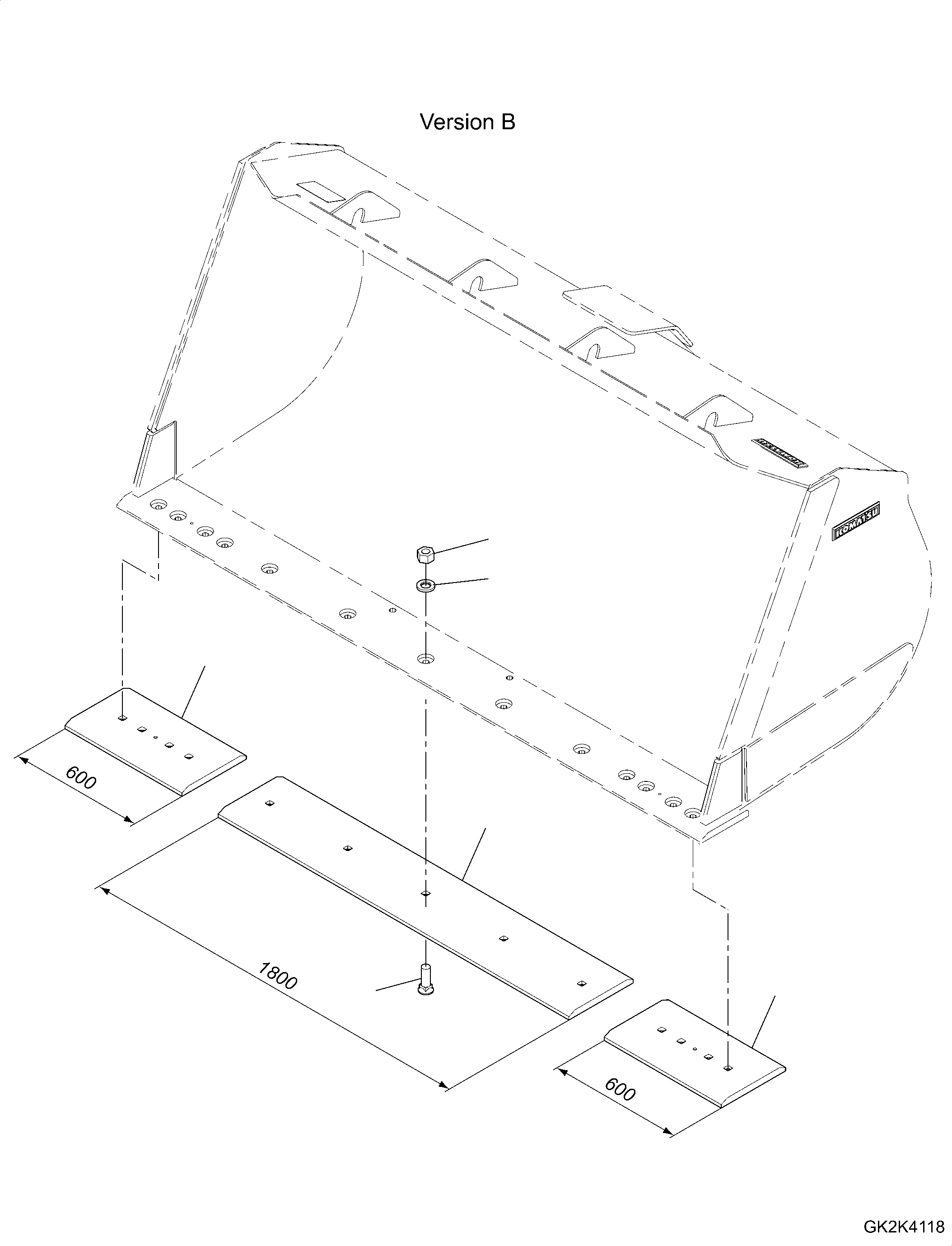 Blade, Straight 424-75-H2A10 KOMATSU