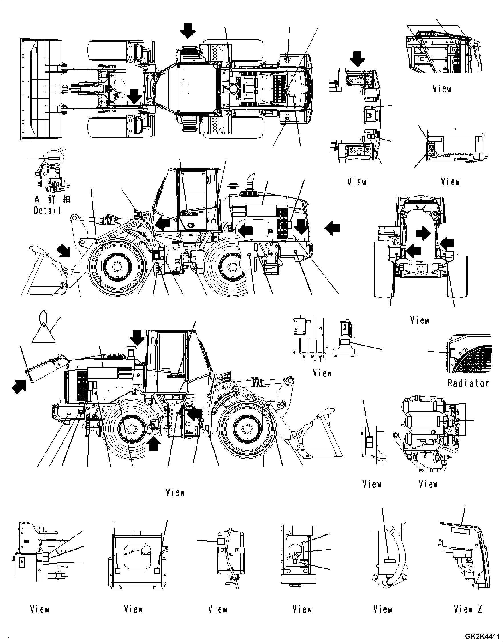 Plate, Lift Point and Tie Down Point Marks 418-93-61550 KOMATSU