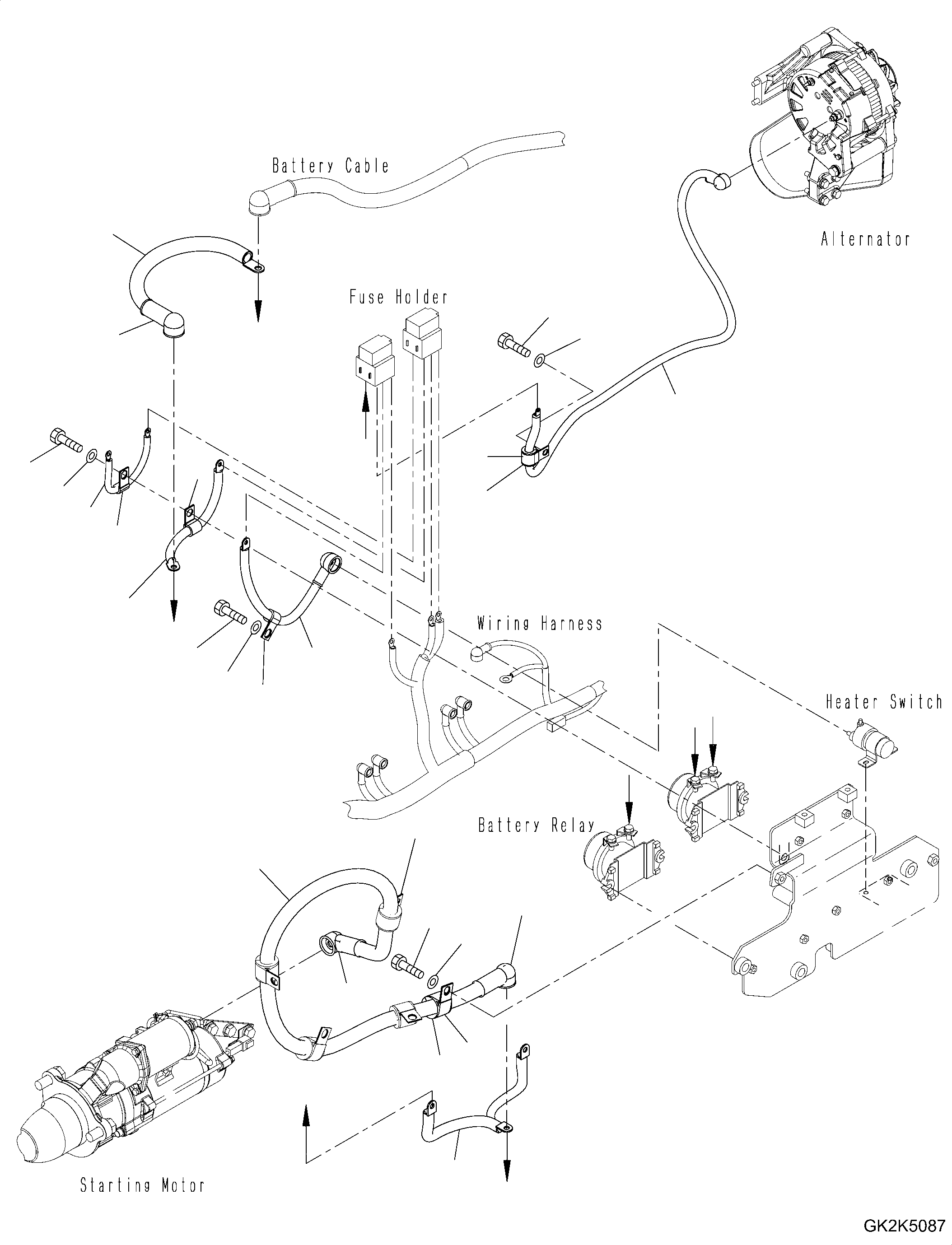 Кабель 421-06-62141 KOMATSU