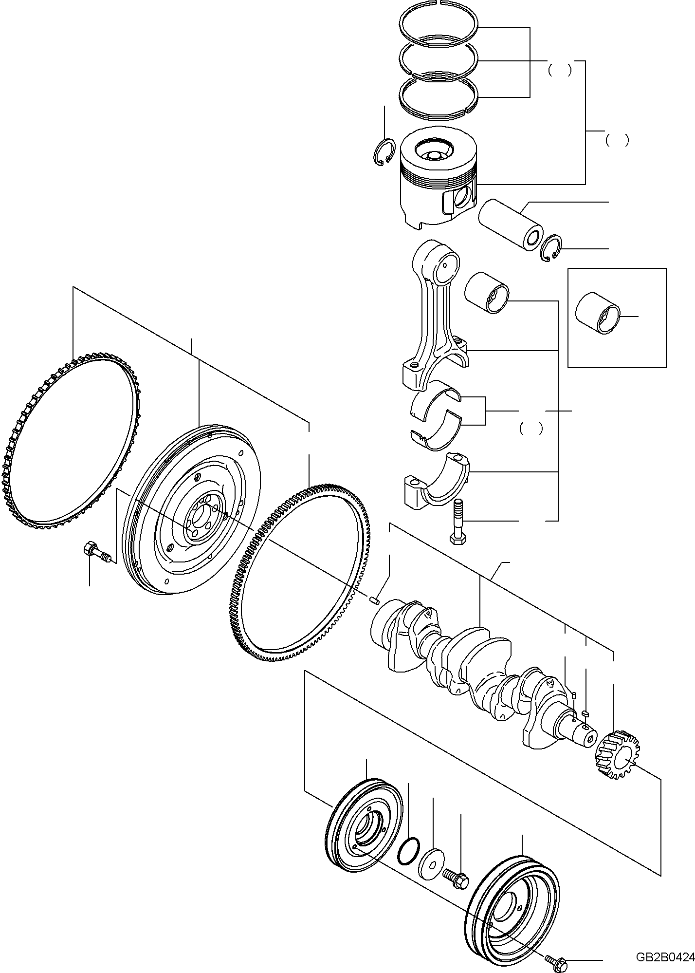 PISTON, ASSEMBLY YM129E00-22080 KOMATSU