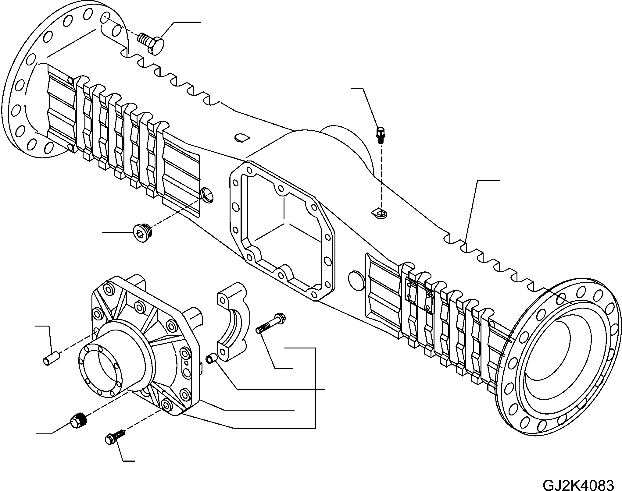 FRONT AXLE, (WITH 25% LIMITED SLIP) 42T-22-21101 KOMATSU