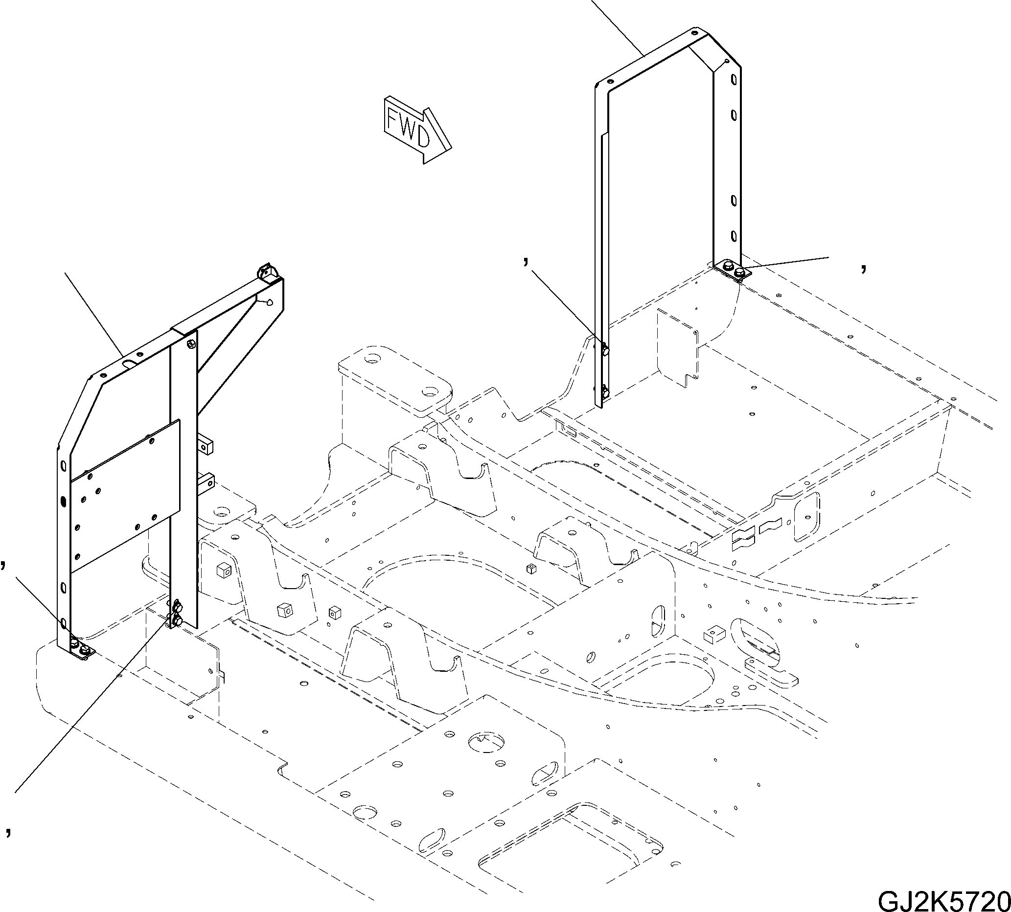 Frame, Rear, L.H. 20G-54-41140 KOMATSU