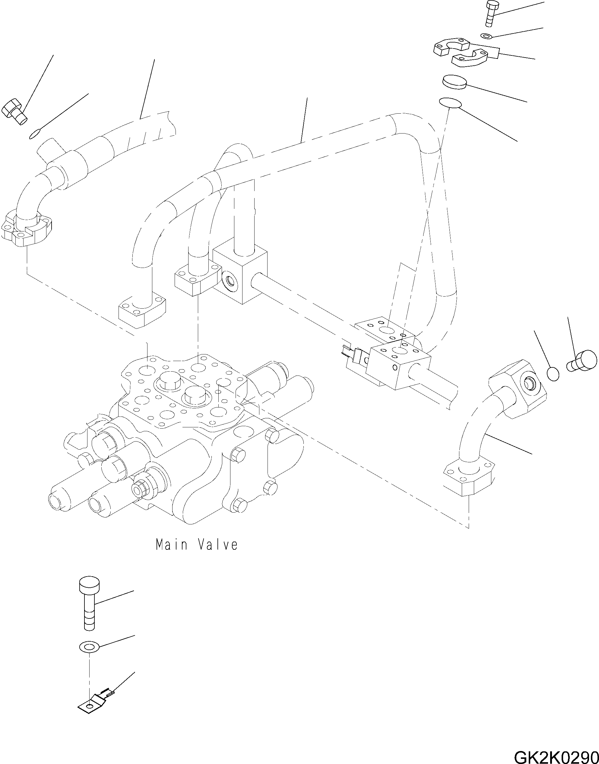 Трубка (гидравлика, трубопровод подъёмного цилиндра) (419-62-48620) KOMATSU