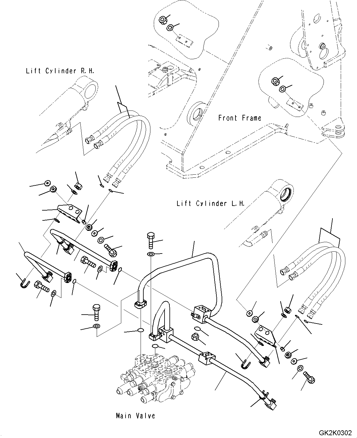 Hose, Face Seal Type(Hydraulic Piping,Lift Cylinder Piping) (02756-00610) KOMATSU