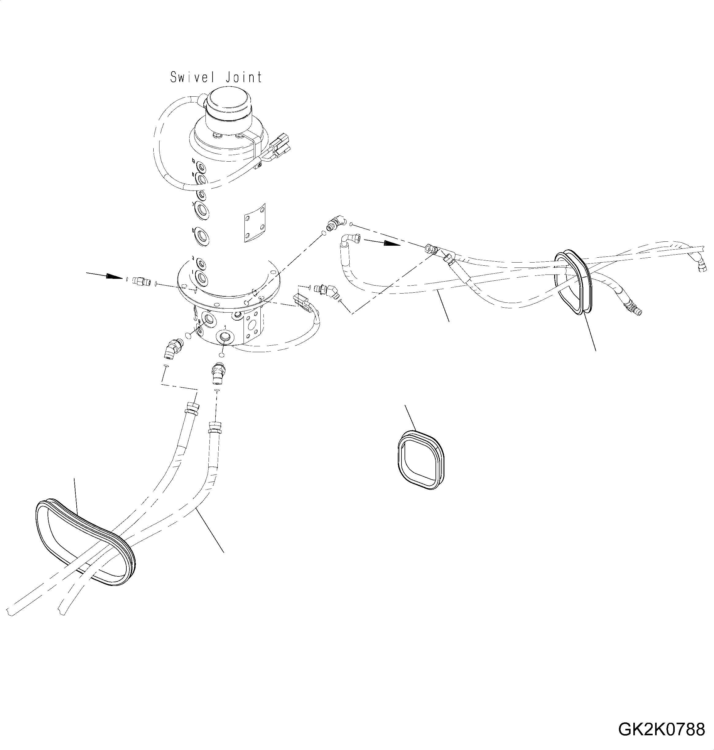 Hose, Face Seal Type(Front Final Drive and Brake,Final Drive, Brake Piping, R.H.) (02761-00210) KOMATSU