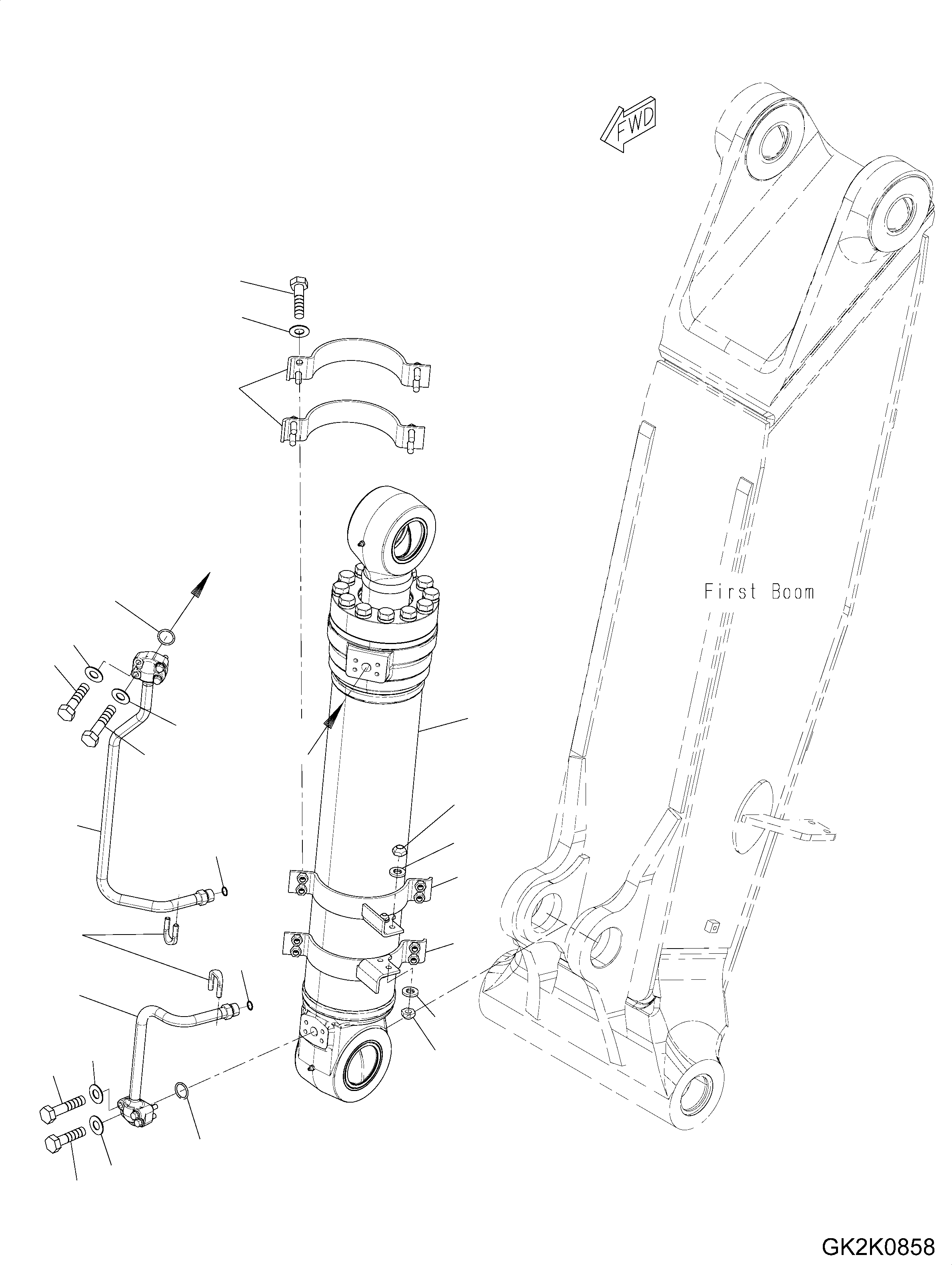 Cylinder Assembly, Boom Adjust (707-E1-X0820) KOMATSU