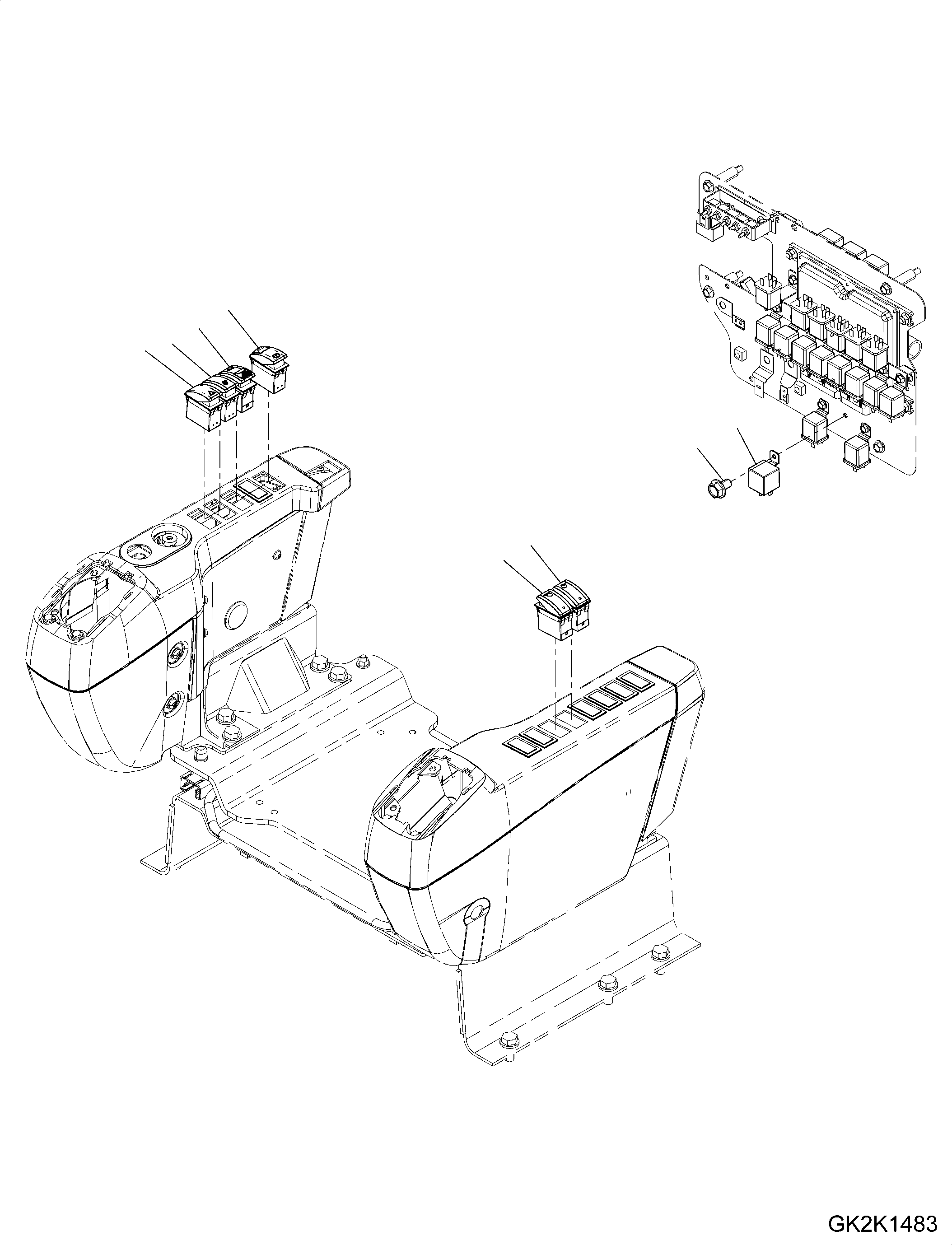 Switch, Working Lamp, Front (20J-06-52440) KOMATSU