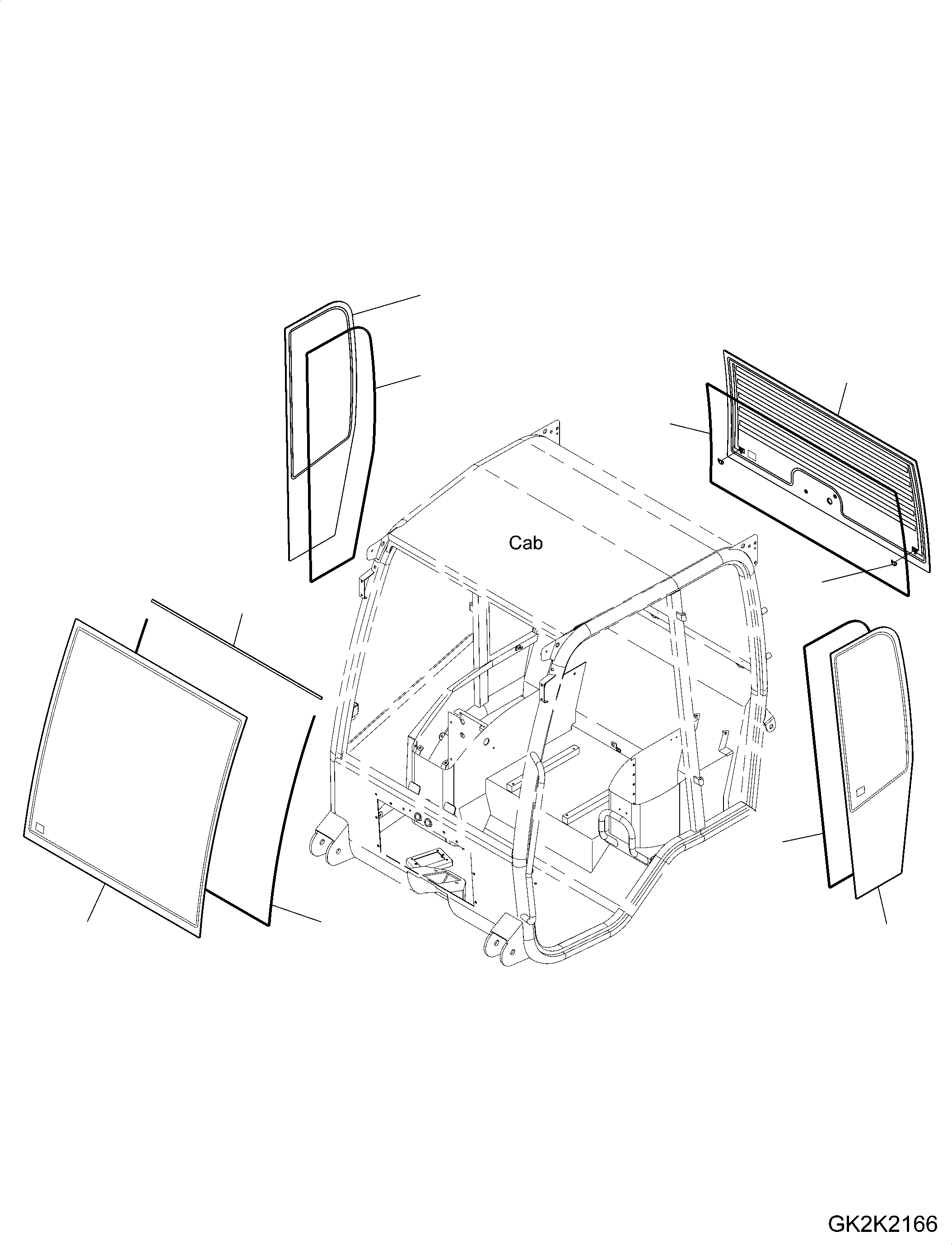 Window, Side, R.H. 42W-56-41550 KOMATSU