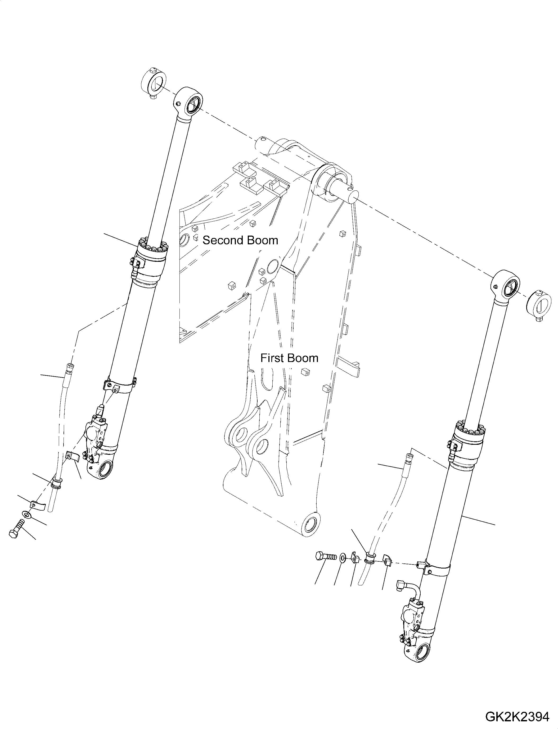 Boom Cylinder Assembly, L.H. (707-G1-X2950) KOMATSU