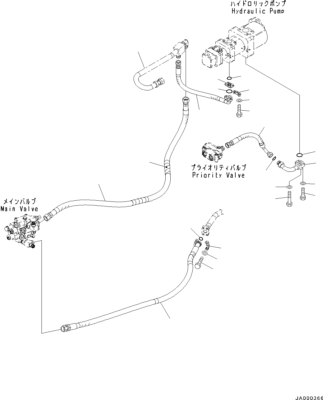 Tube(Steering Control Valve,Orbitrol Valve Piping) (418-62-31525) KOMATSU
