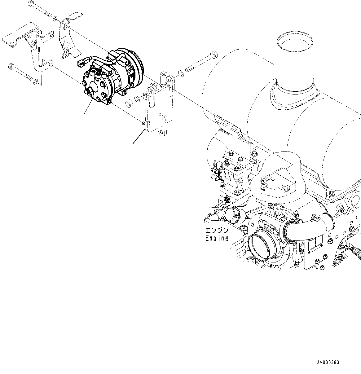 Bracket(Air Conditioner Condenser and Piping,Bracket,With 90Amp. Alternator) (418-S62-4810) KOMATSU