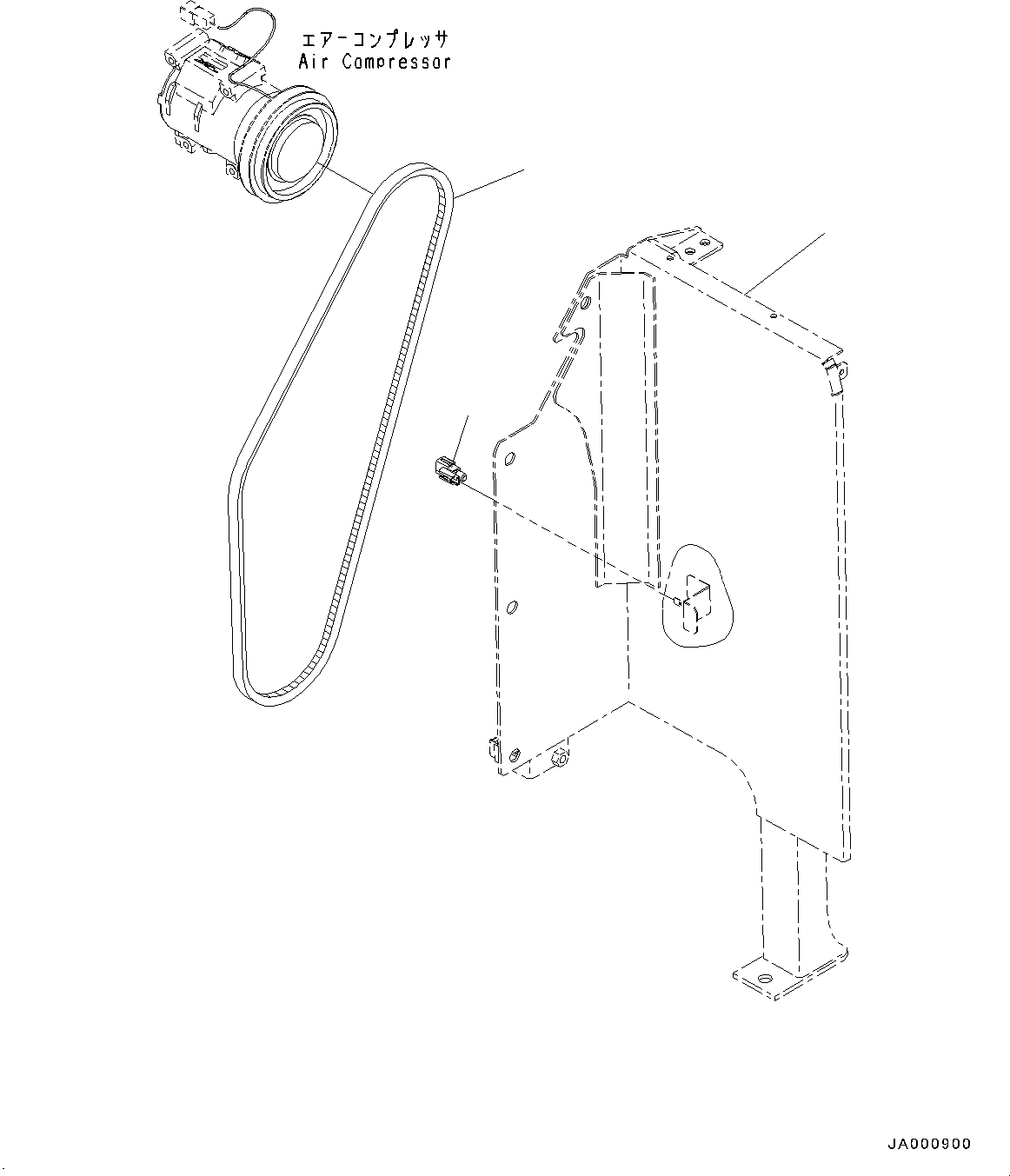 Bracket(Electrical Parts,Main Wiring Harness Clamp,For EU Arrangement Step 2) (22B-06-21280) KOMATSU