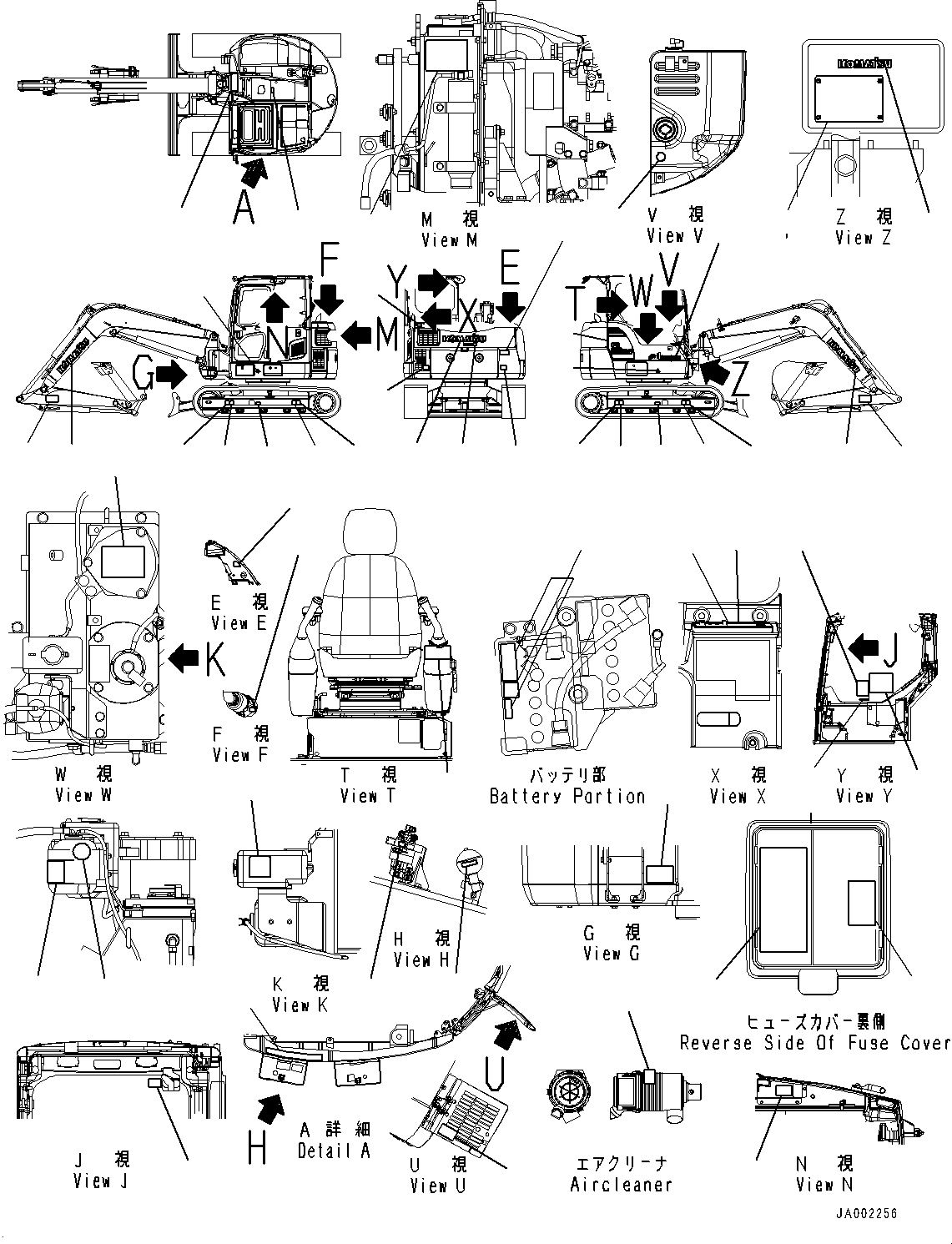 Plate, Operating Pattern 22P-00-11360 KOMATSU