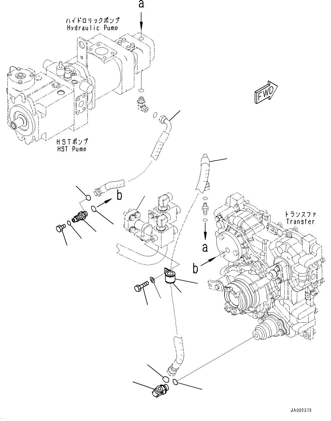 Hose(Hydrostatic Transmission (HST) Oil Piping,Filter and Transfer Piping) (416-18-43771) KOMATSU