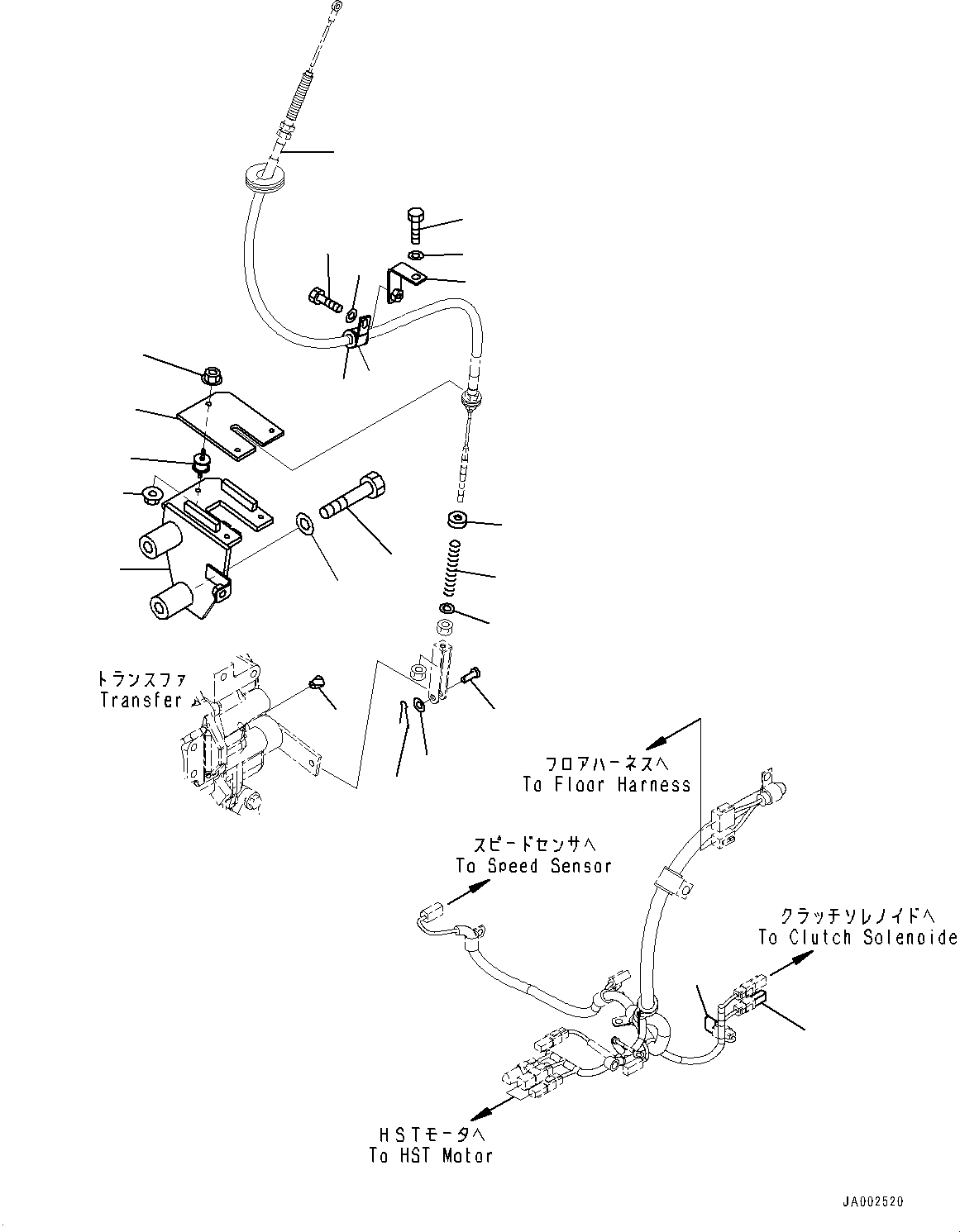 Cable(ROPS Cab and Floor Frame Group,Parking Brake Lever) (418-22-46120) KOMATSU