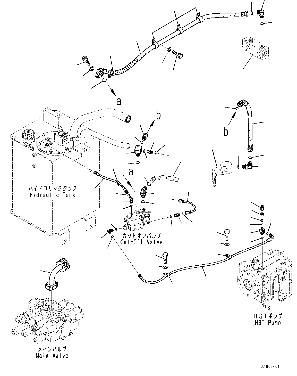 Hose(Hydraulic Piping,Delivery Piping,With 3-Spool Control Valve,Emergency Steering) (419-62-33325) KOMATSU