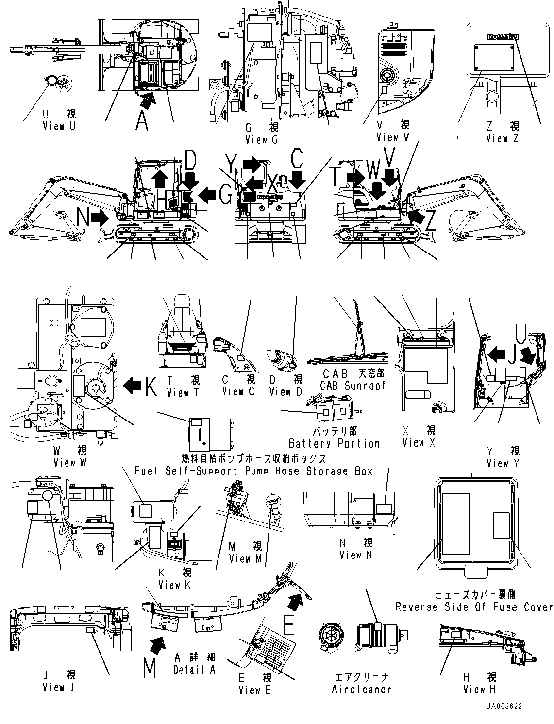 Plate, Operating Pattern 21D-98-31110 KOMATSU