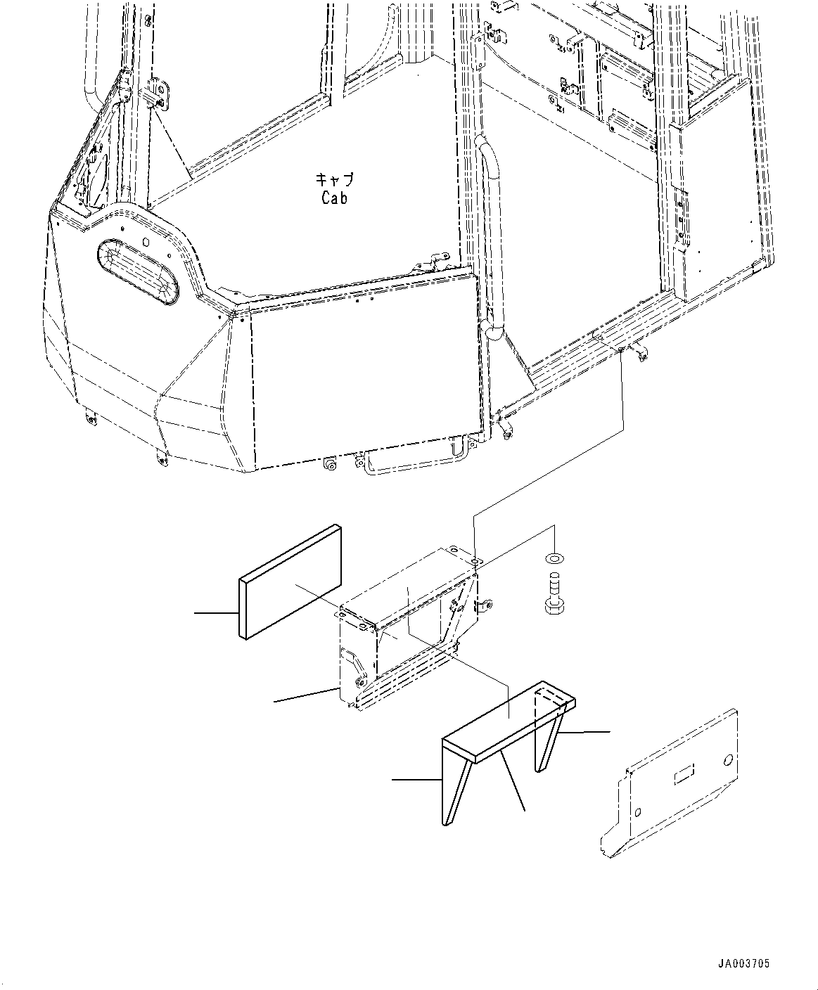 Box(ROPS Cab and Floor Frame Group,Air Conditioner and Heater, Filter) (418-926-4830) KOMATSU