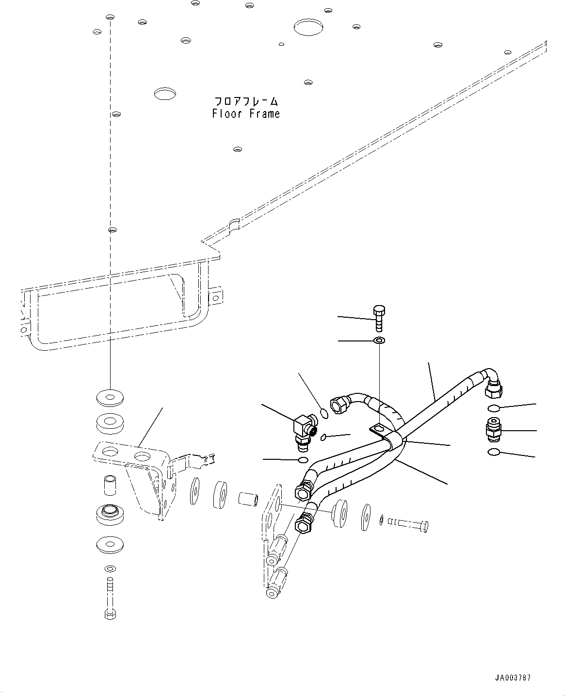 Bracket(Cab and Cab Floor Group,Inching Brake Piping) (416-T90-4710) KOMATSU