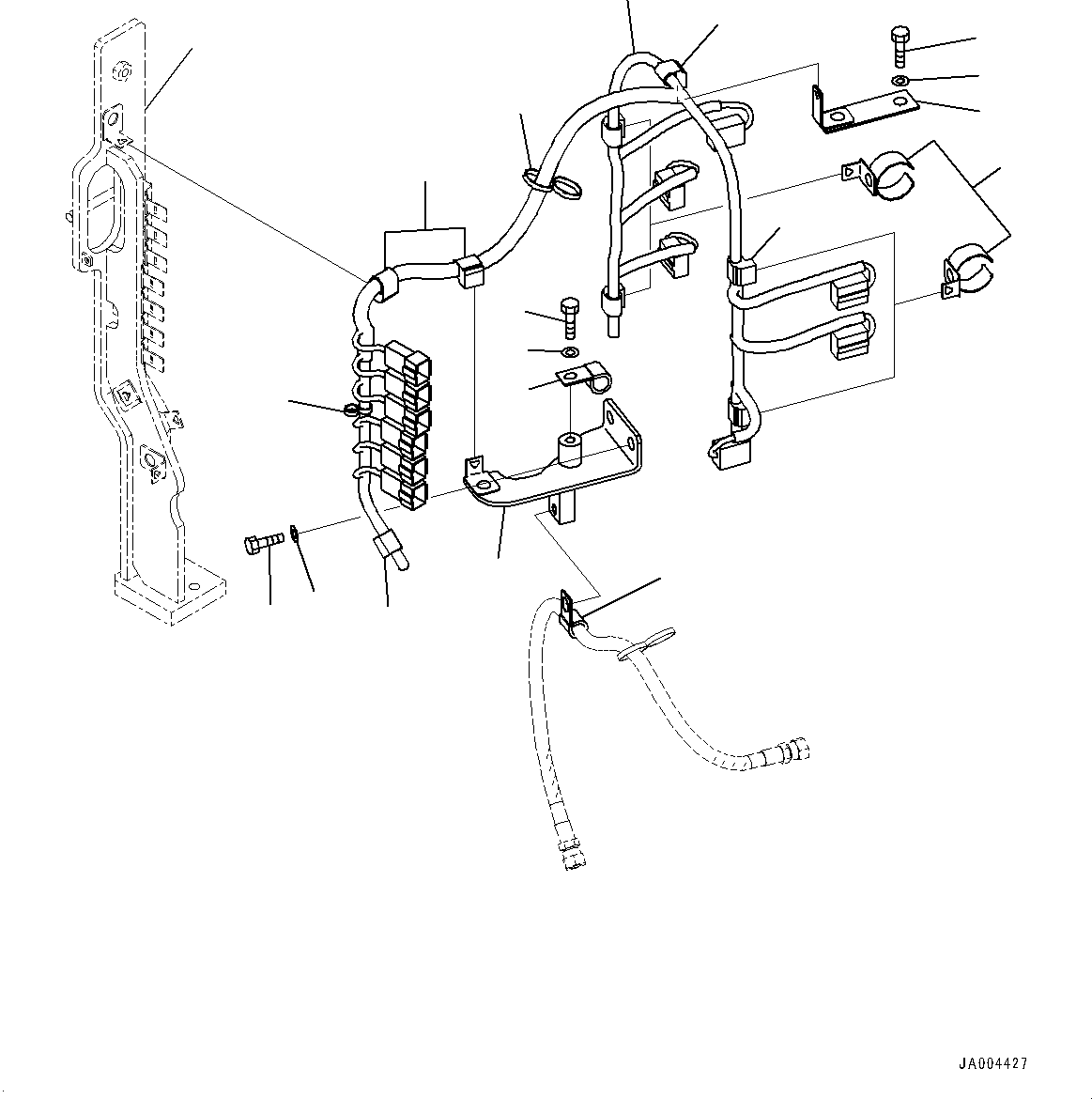 Bracket(Shuttle Valve Piping,Decal,With Control Pattern Change Over Valve (ISO/BACKHOE)) (22B-54-23160) KOMATSU