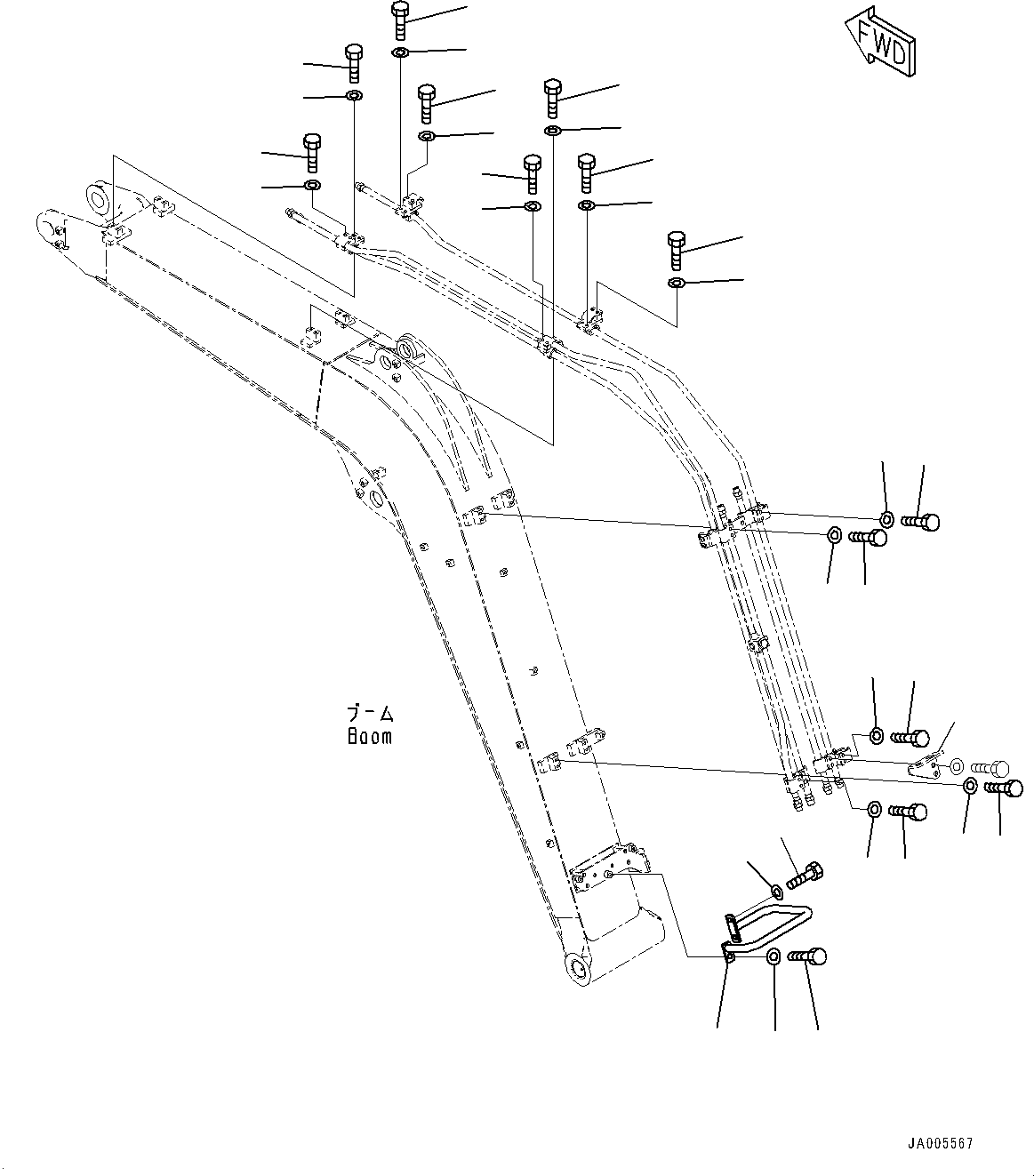 Bracket(Arm Cylinder,Piping,With Arm Anti-drop Valve) (22P-70-11840) KOMATSU