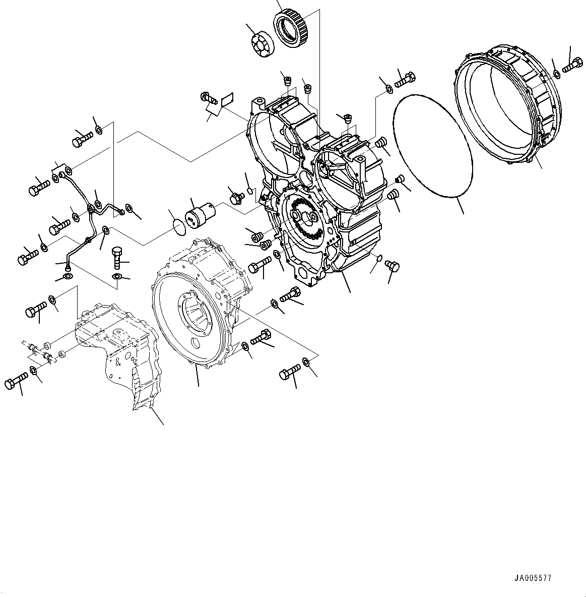 Case,(425-13-43130,07040-11007(3),07002-61023(3))(Torque Converter and Transmission,Torque Converter Case,With Emergency Steering, Automatic Control Type) (425-13-33133) KOMATSU