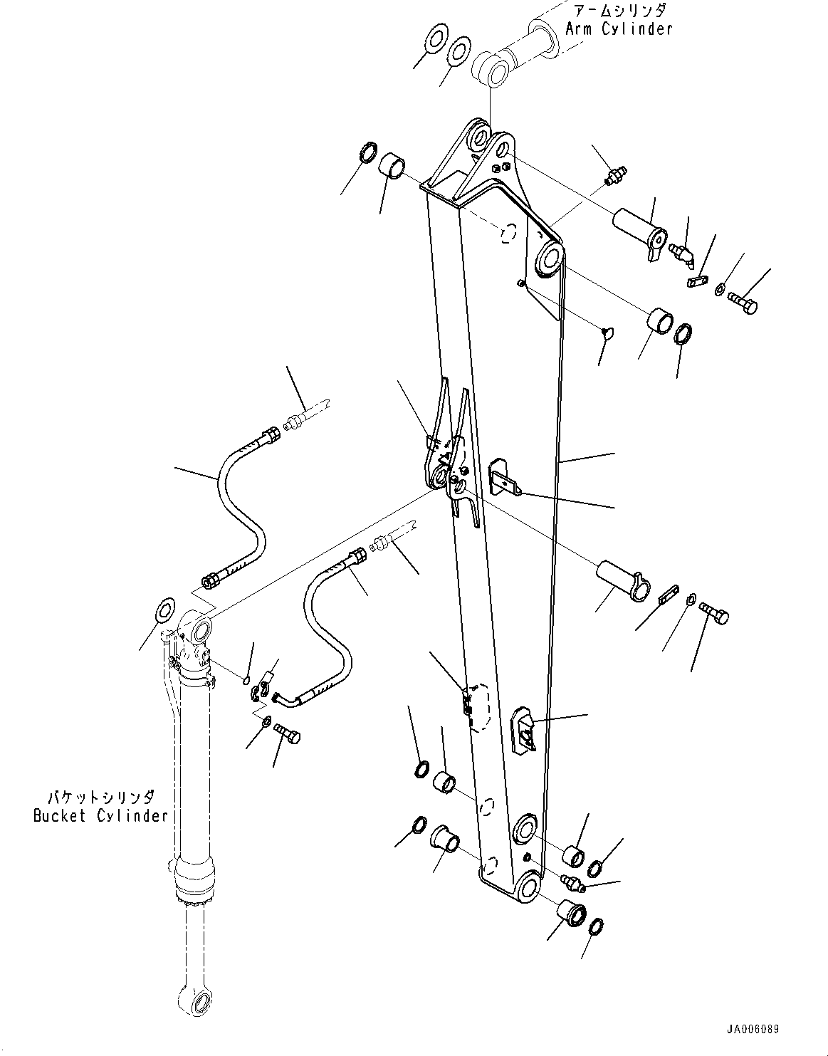 Tube(Boom,Arm and Bucket Cylinder Piping,With 1-Additional Actuator Piping,Arm Crane, Breaker) (203-62-15490) KOMATSU
