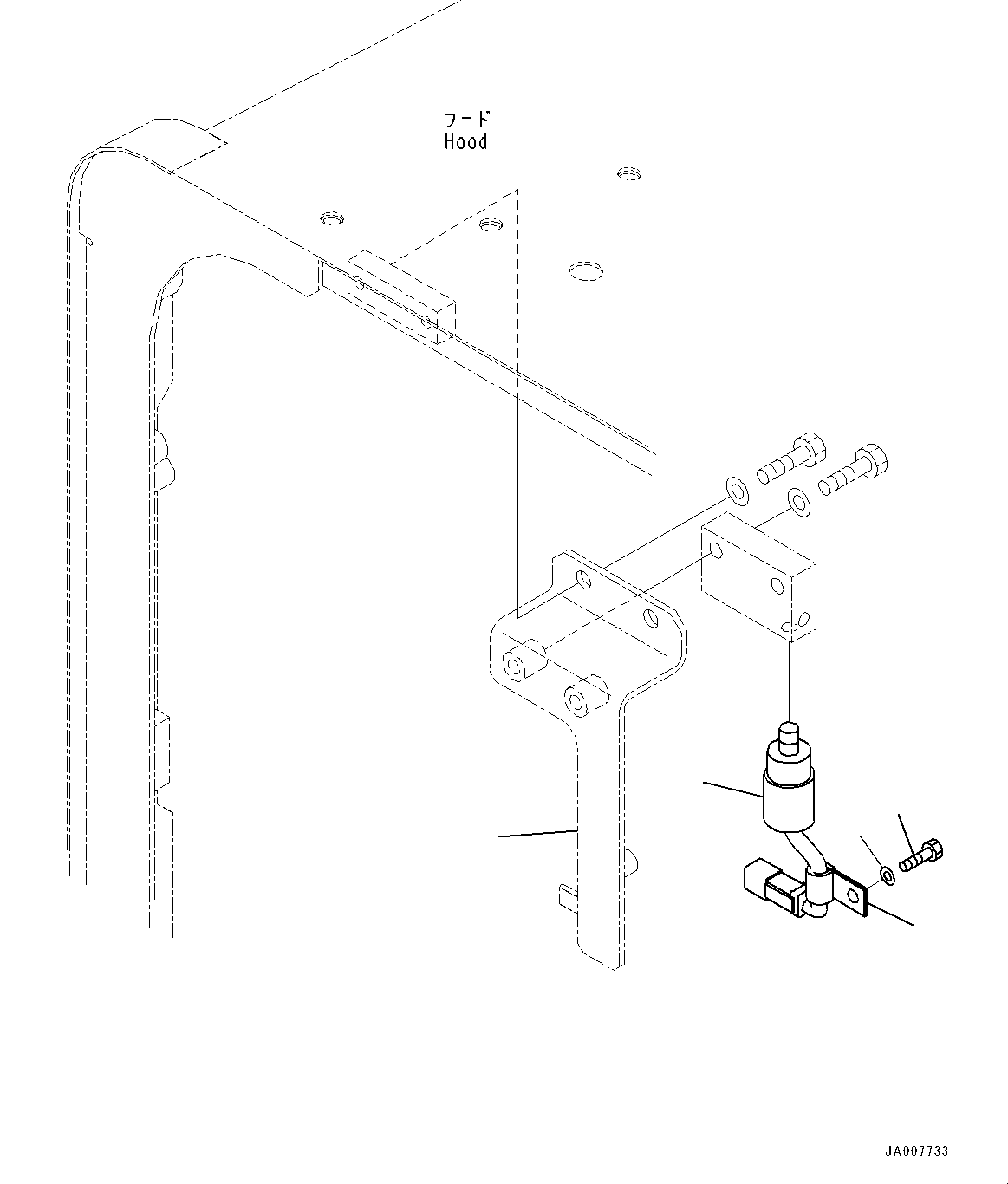 Bracket(Hood,Dust Indicator,With Air Intake Extension, Pre-cleaner Oil Bath Type) (423-54-43130) KOMATSU