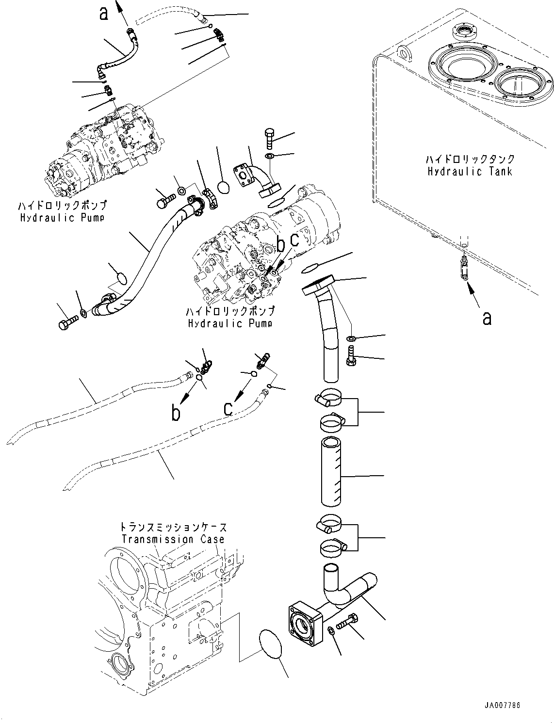 Hose(Hydraulic Piping,LS Piping,With 2-Spool Control Valve or 3-Spool Control Valve,Auto-greasing System) (423-62-41541) KOMATSU
