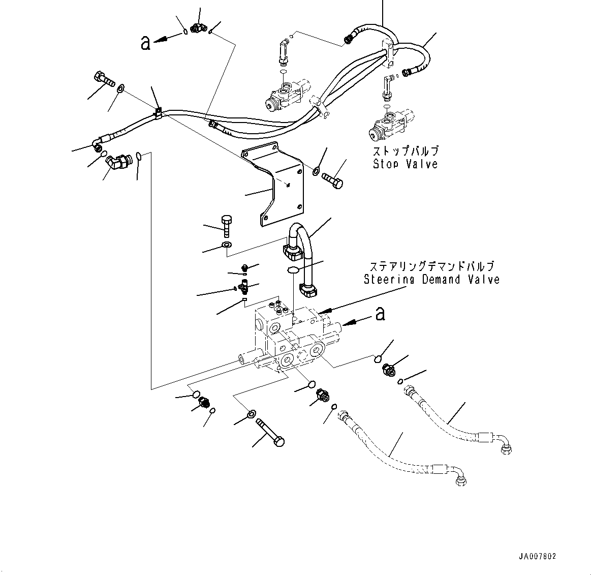 Hose, Face Seal Type(Steering Hydraulic Piping,Steering Demand Valve Piping) (02758-00506) KOMATSU