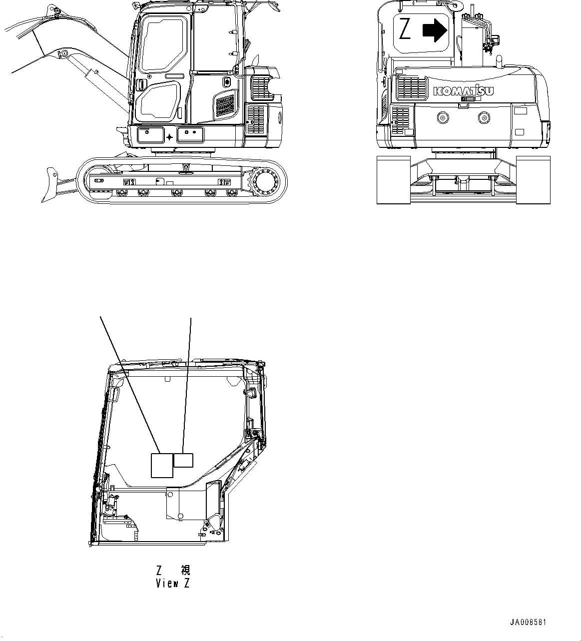 Decal, Lifting Capacity Table 21W-00-51280 KOMATSU