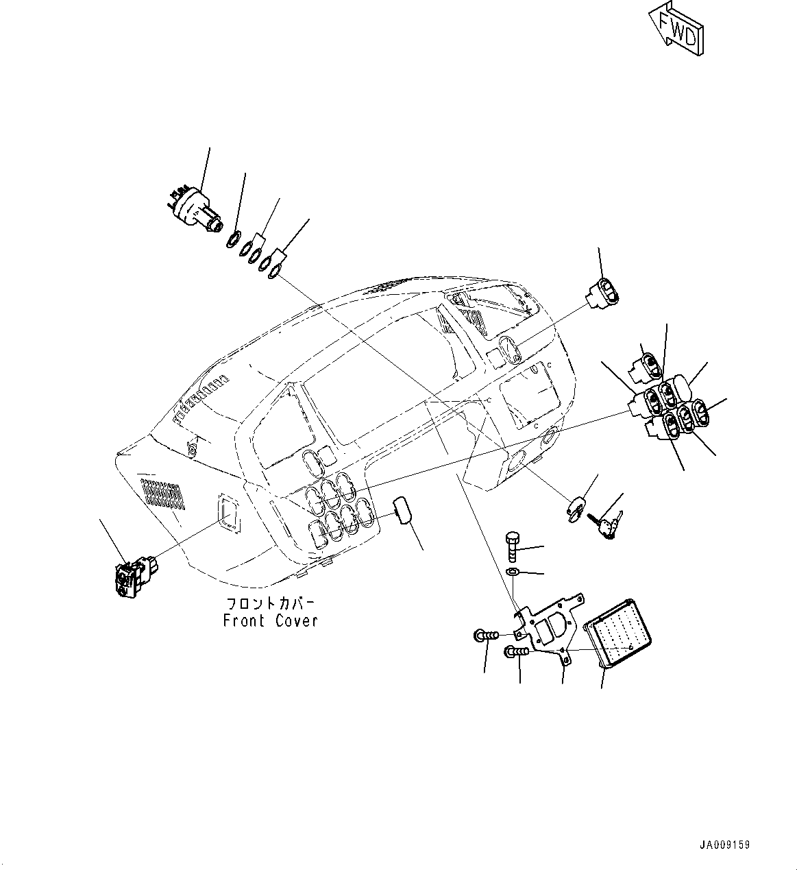 ROPS Cab Assembly, L.H. Sash Window,KOMTRAX, 3G or KOMTRAX, ORBCOMM,Emergency Engine Stop Switch,KAL Step2 423-926-6828 KOMATSU