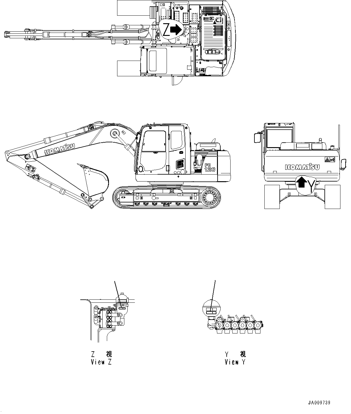 Plate, Hazard Level 09698-00001 KOMATSU