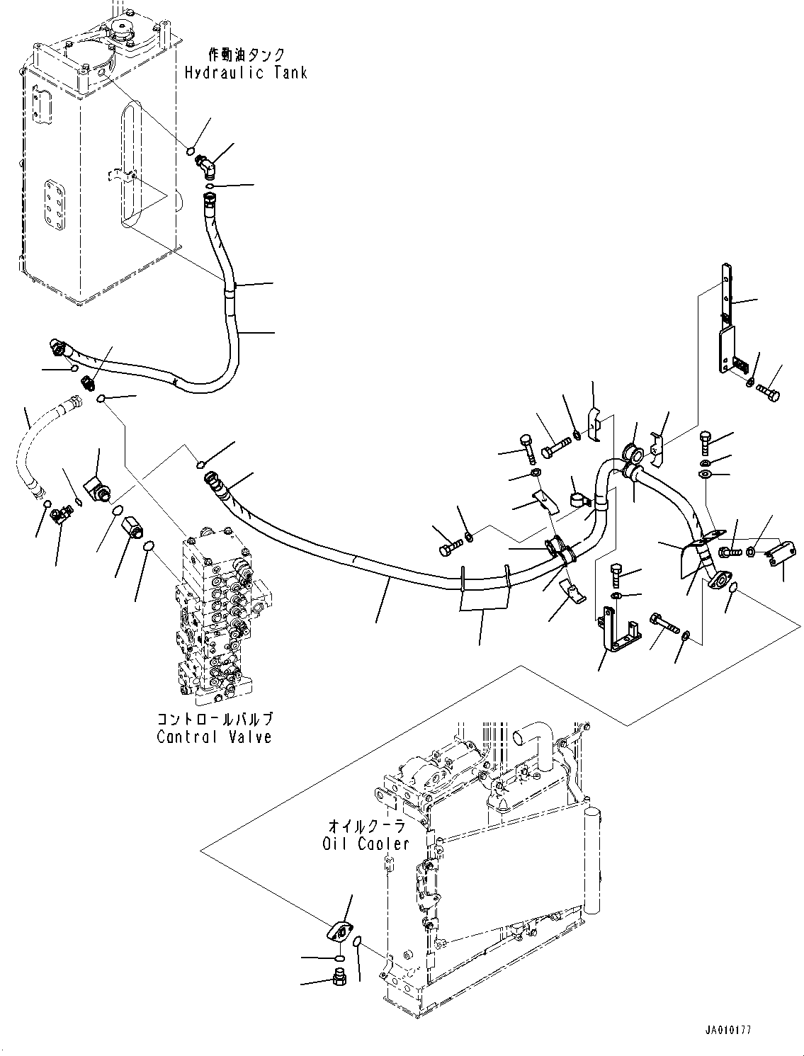 Hose(Attachment Piping,Filter and Piping,With 1-Additional Actuator Piping, Accumulator) (22B-62-23621) KOMATSU