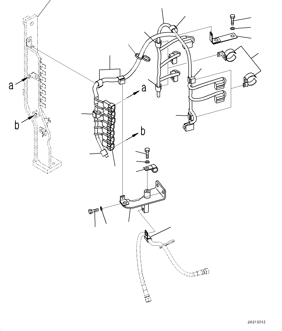 Bracket(Shuttle Valve Piping,Decal,Control Pattern Change Over Valve (ISO/BACKHOE)) (22B-54-32381) KOMATSU