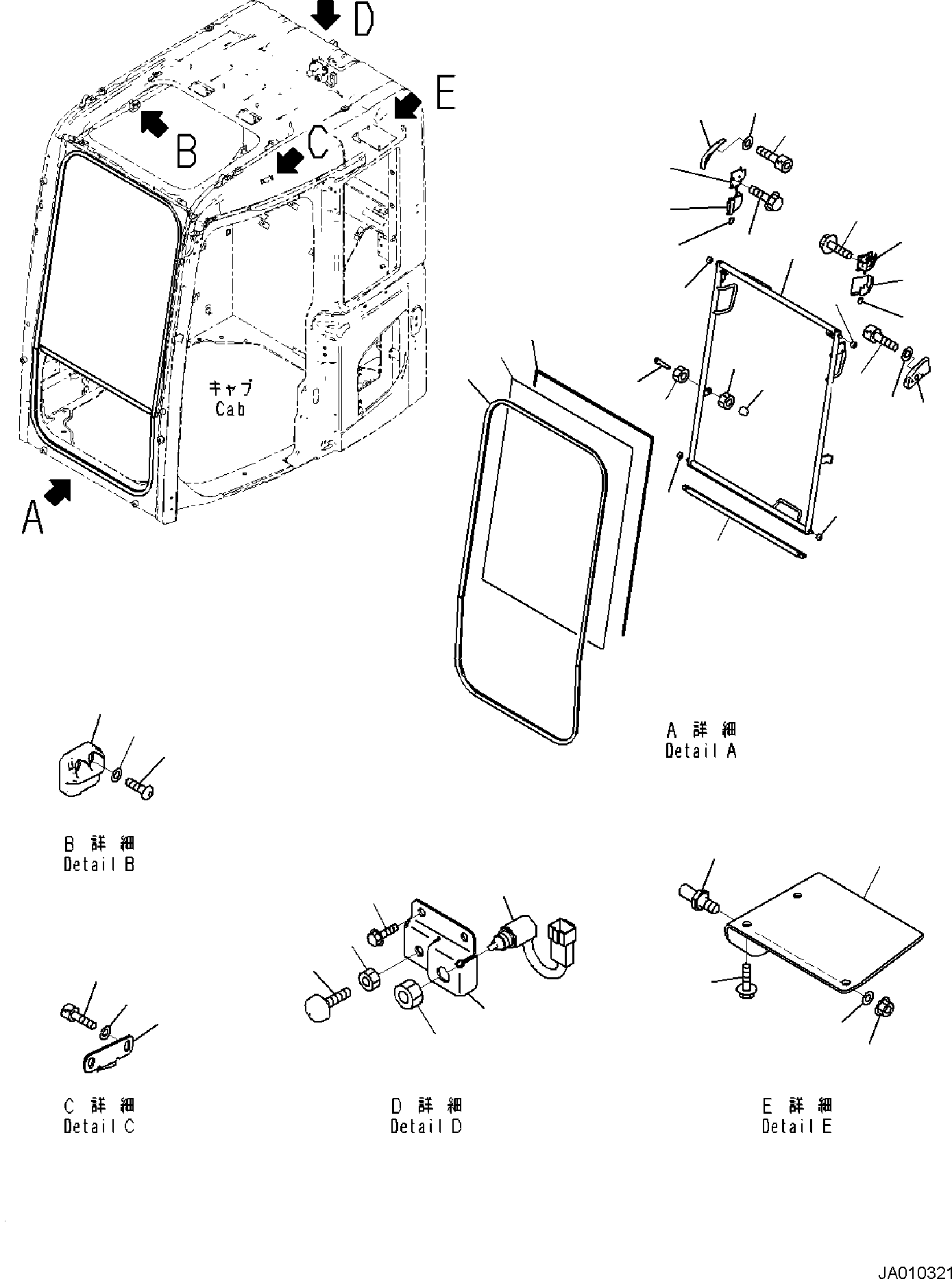 WINDOW, ASSEMBLY 22B-54-01290 KOMATSU