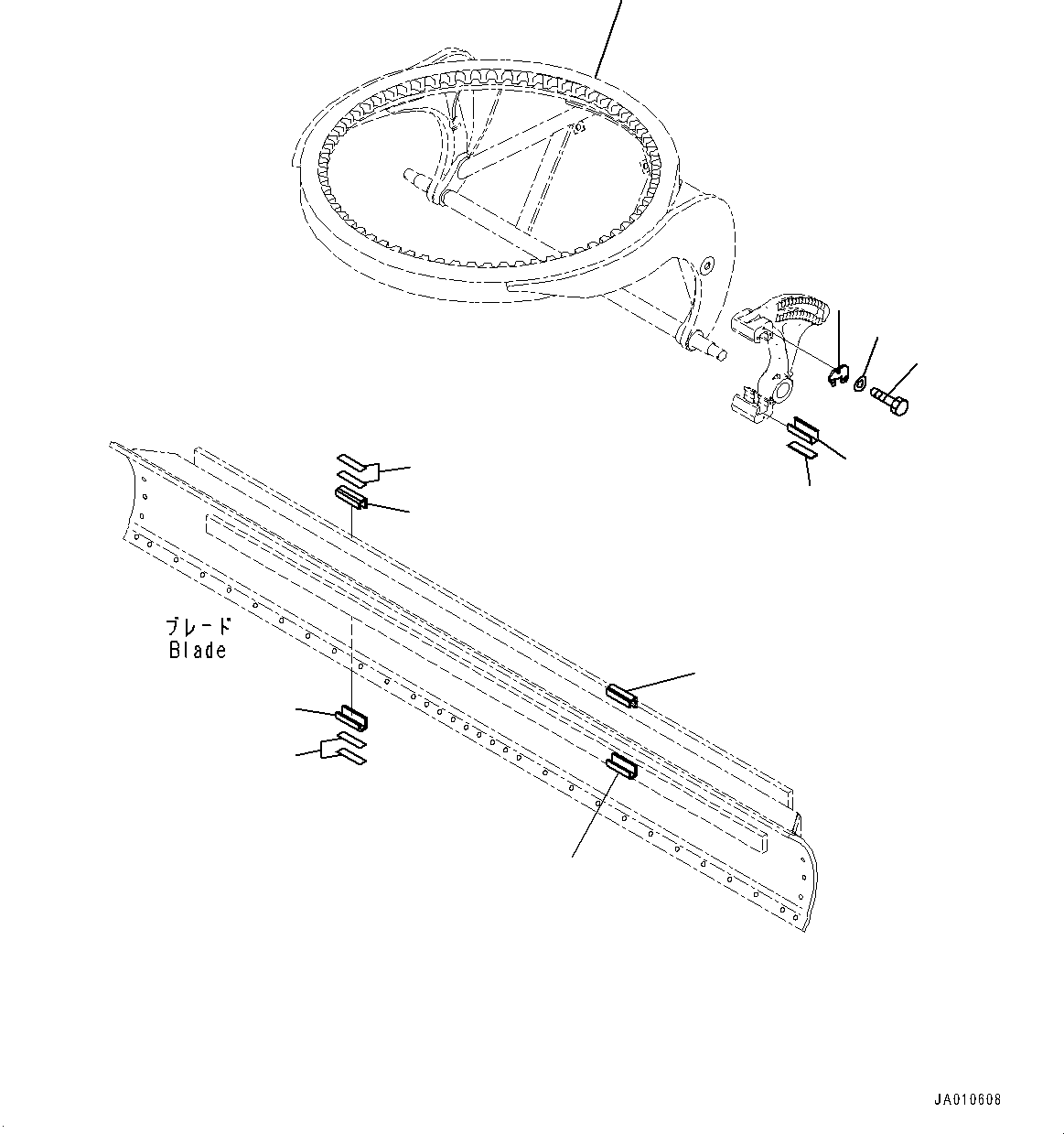 Support(Circle Drawbar,Drawbar and Support,With 4 Circle Guide Shoes,Without Blade Tip Control) (23A-735-7510) KOMATSU
