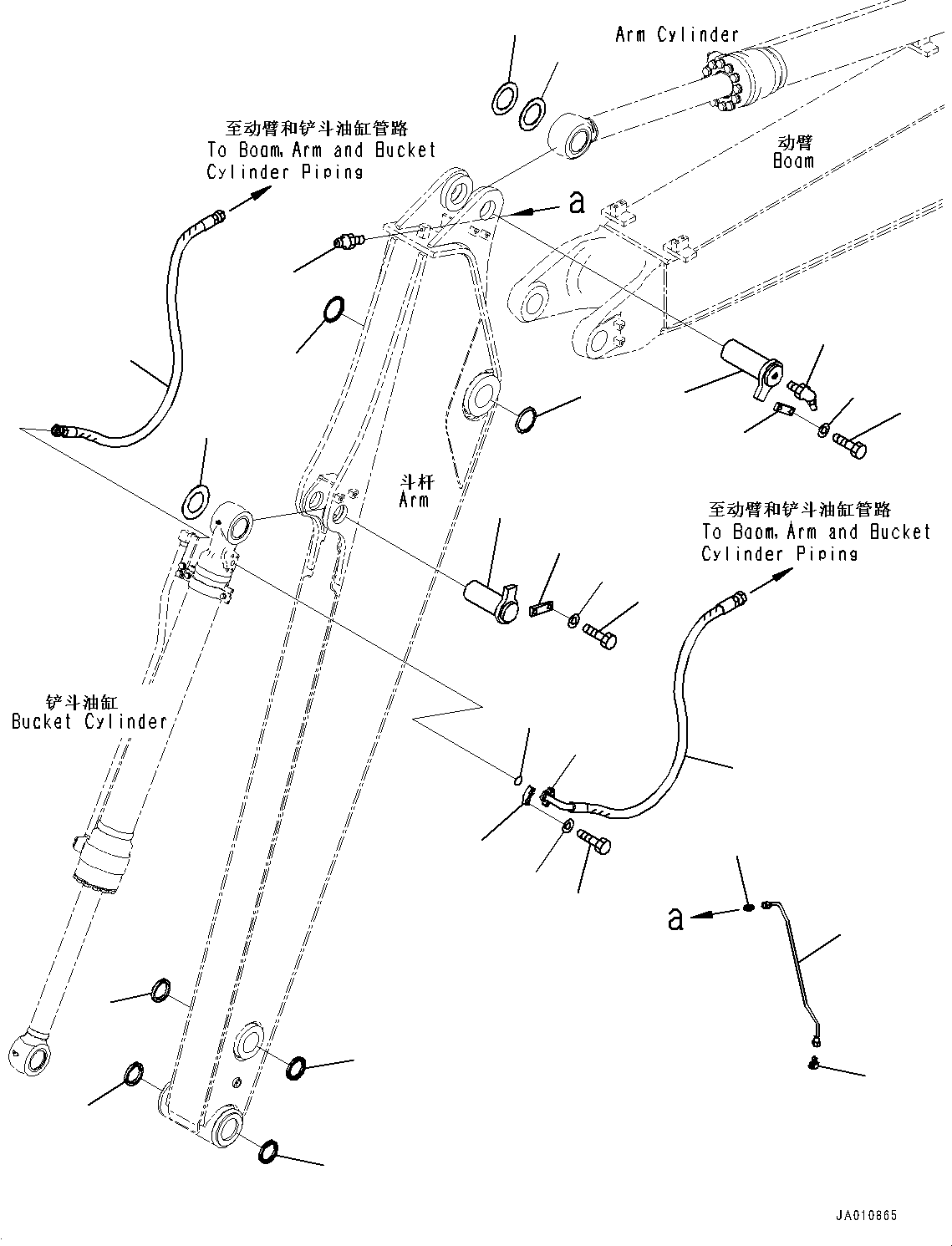 With 1-additional Actuator Piping 2500mm KOMATSU