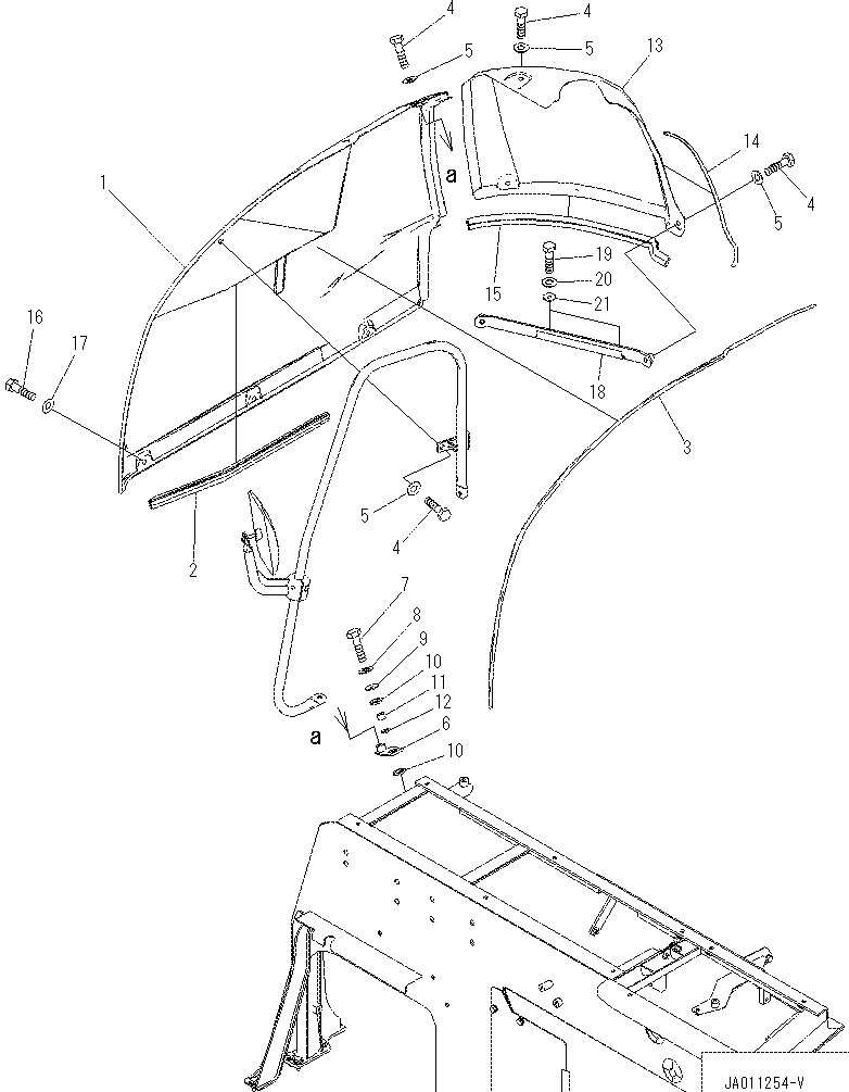 COVER ASS'Y, R.H. 201-54-81301 KOMATSU